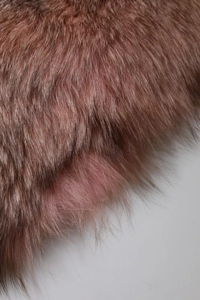 Pink Frost Fox Fur Neck Warmer Winter Scarf - ventzia
