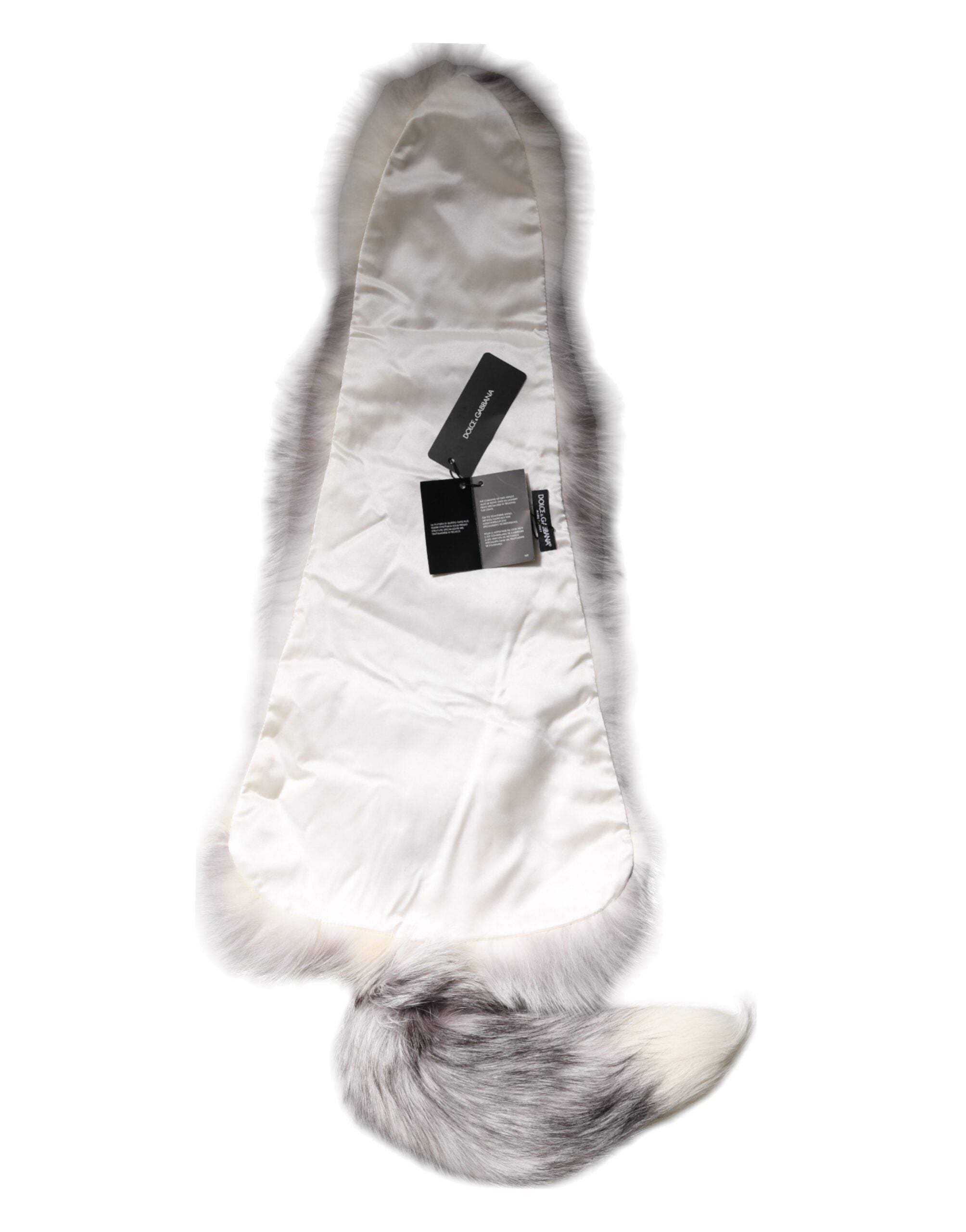 White Fox Fur Neck Wrap Warmer Winter Scarf - ventzia