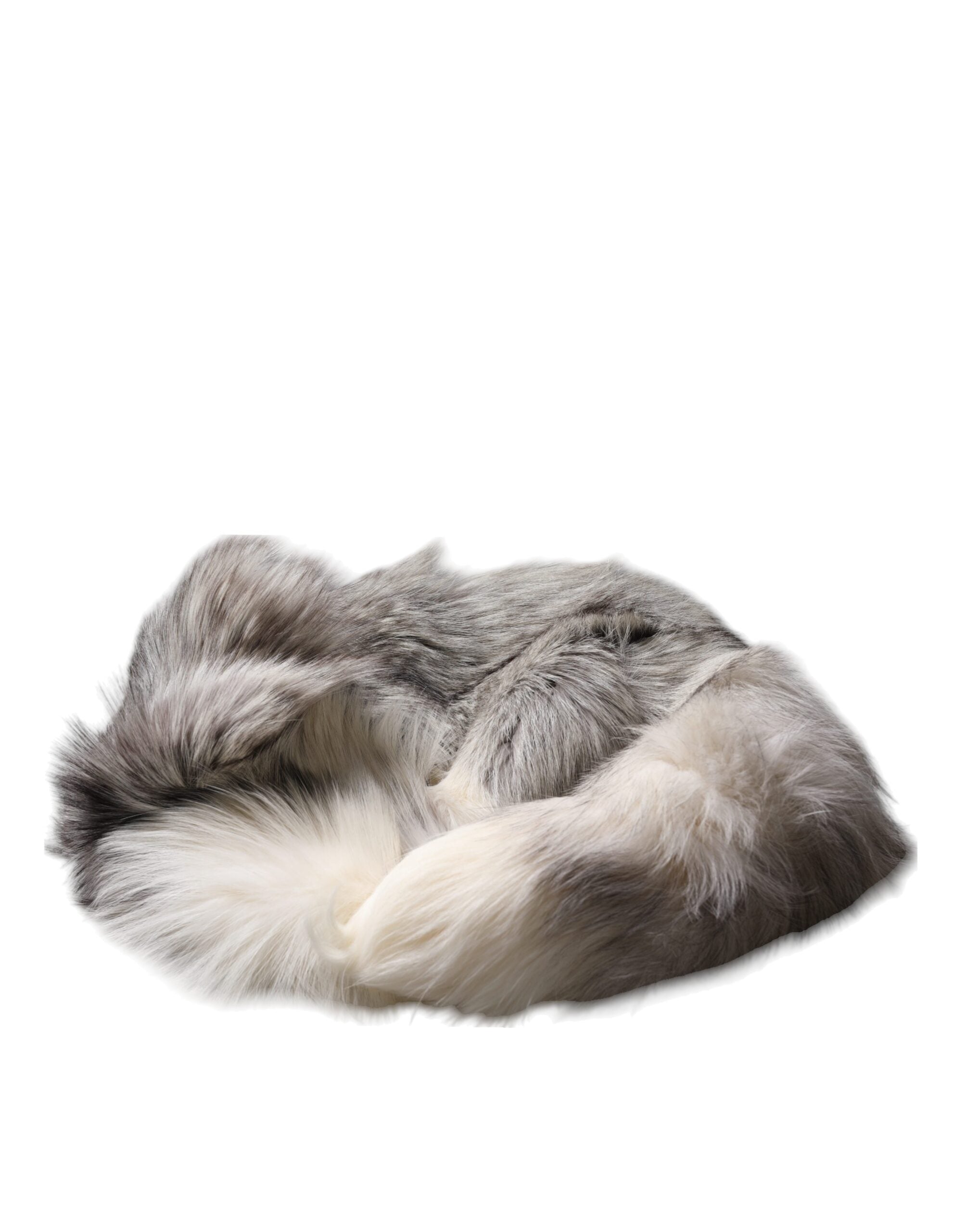 White Fox Fur Neck Wrap Warmer Winter Scarf - ventzia