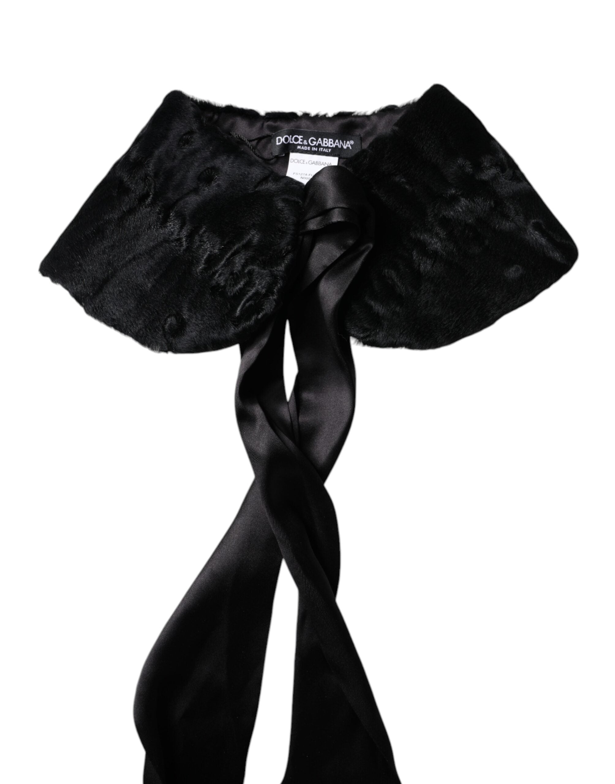 Black Lamb Fur Women Neck Warmer Winter Scarf - ventzia