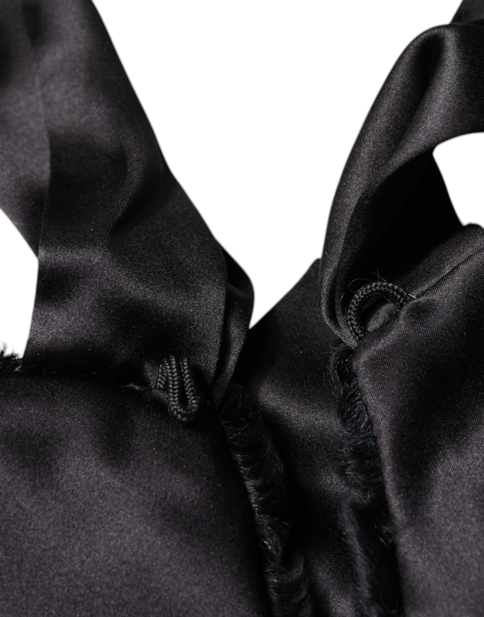 Black Lamb Fur Women Neck Warmer Winter Scarf - ventzia
