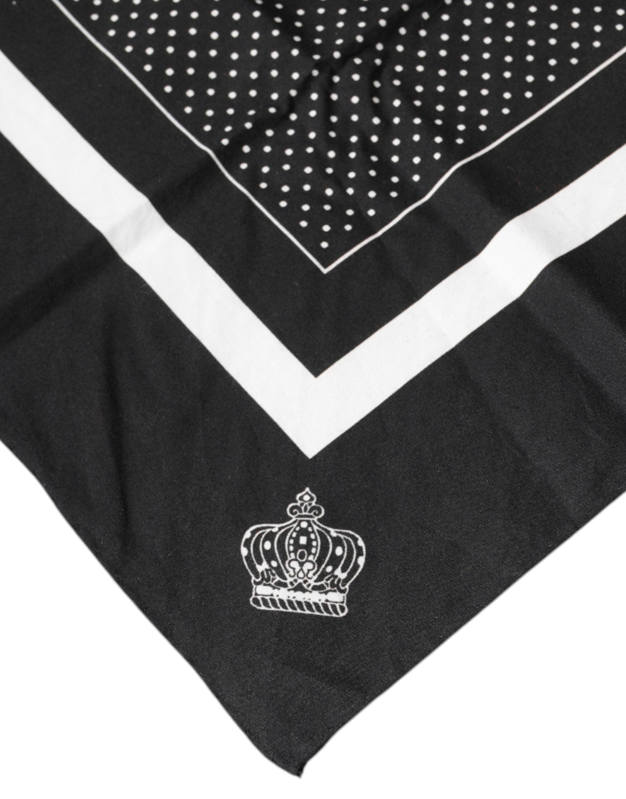 Black Polka Dots Cotton Handkerchief Scarf - ventzia