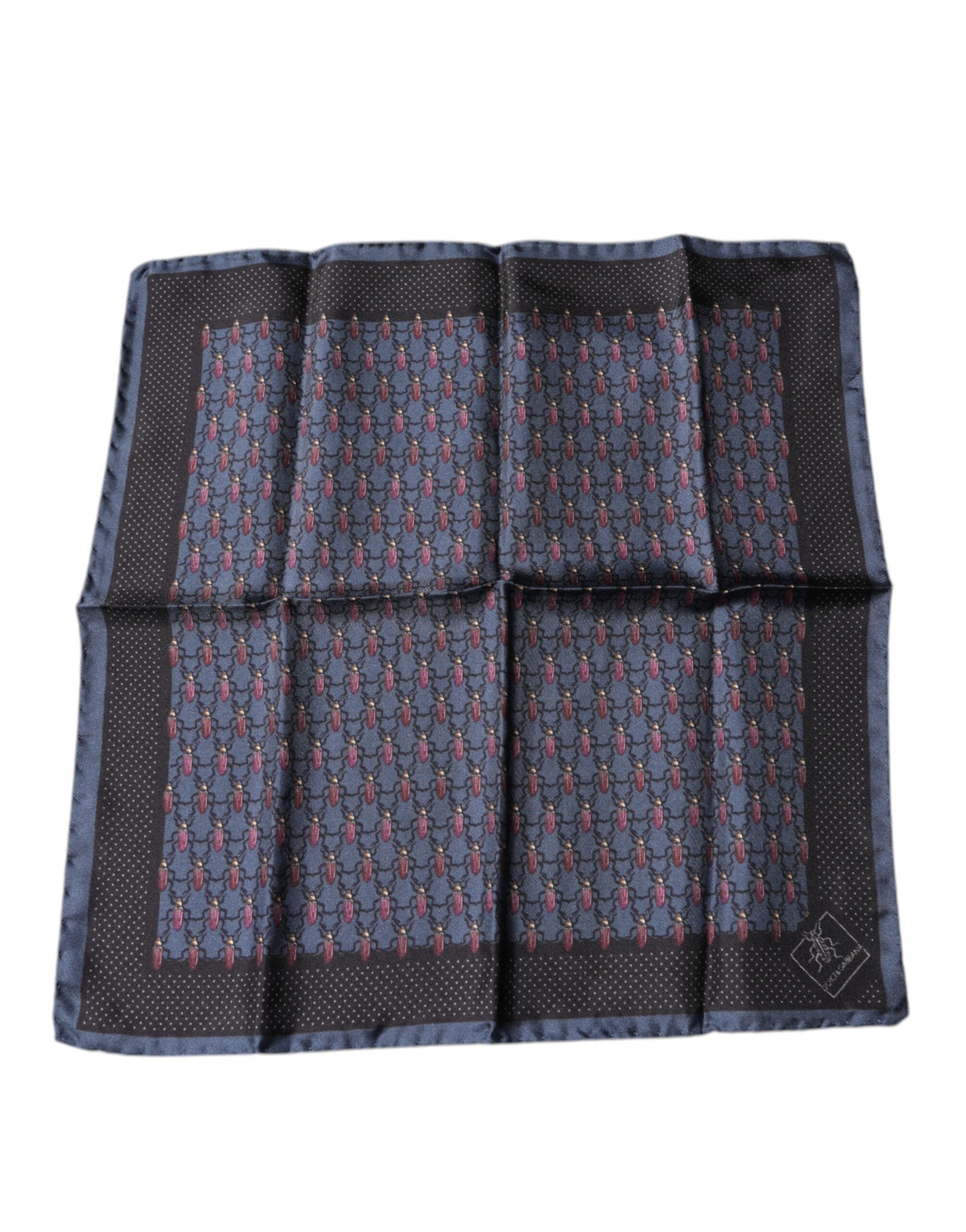 Dark Blue Beetle Square Handkerchief Scarf - ventzia