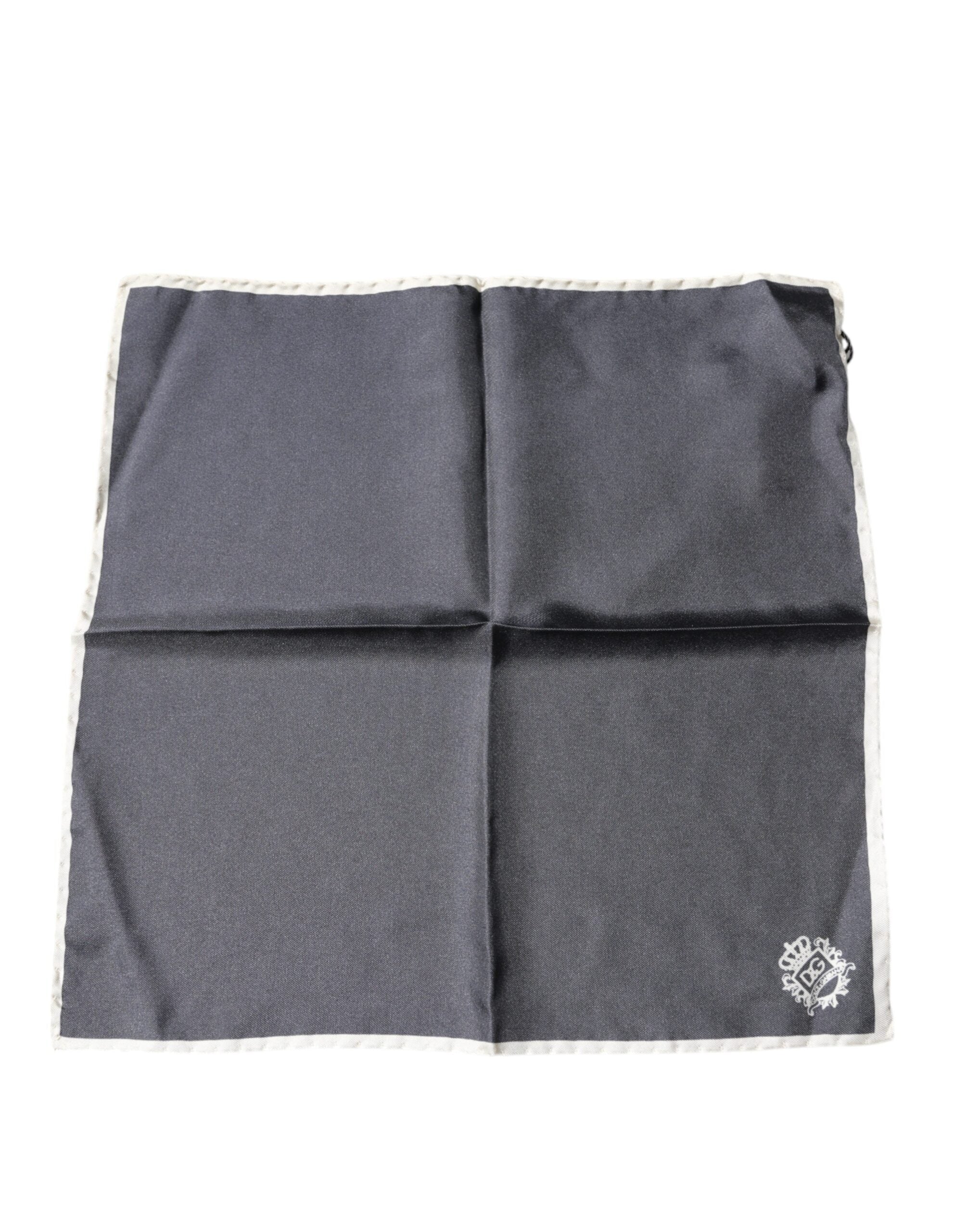 Gray Crown Logo Square Handkerchief Scarf - ventzia