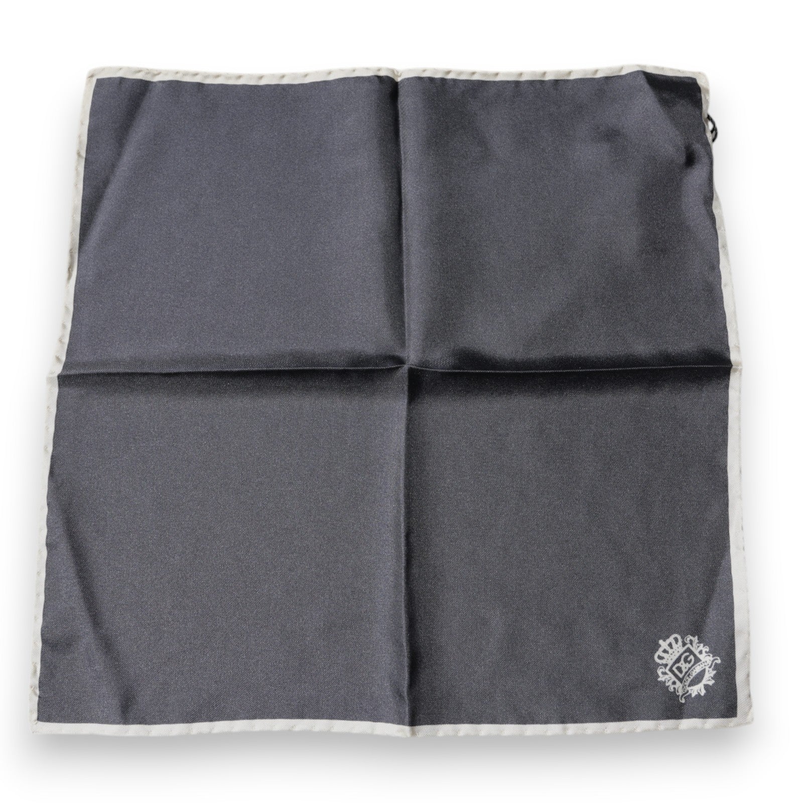 Gray Crown Logo Square Handkerchief Scarf - ventzia