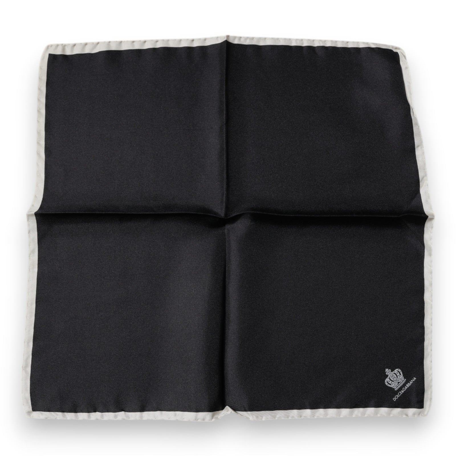 Black Crown Logo Square Handkerchief Scarf - ventzia