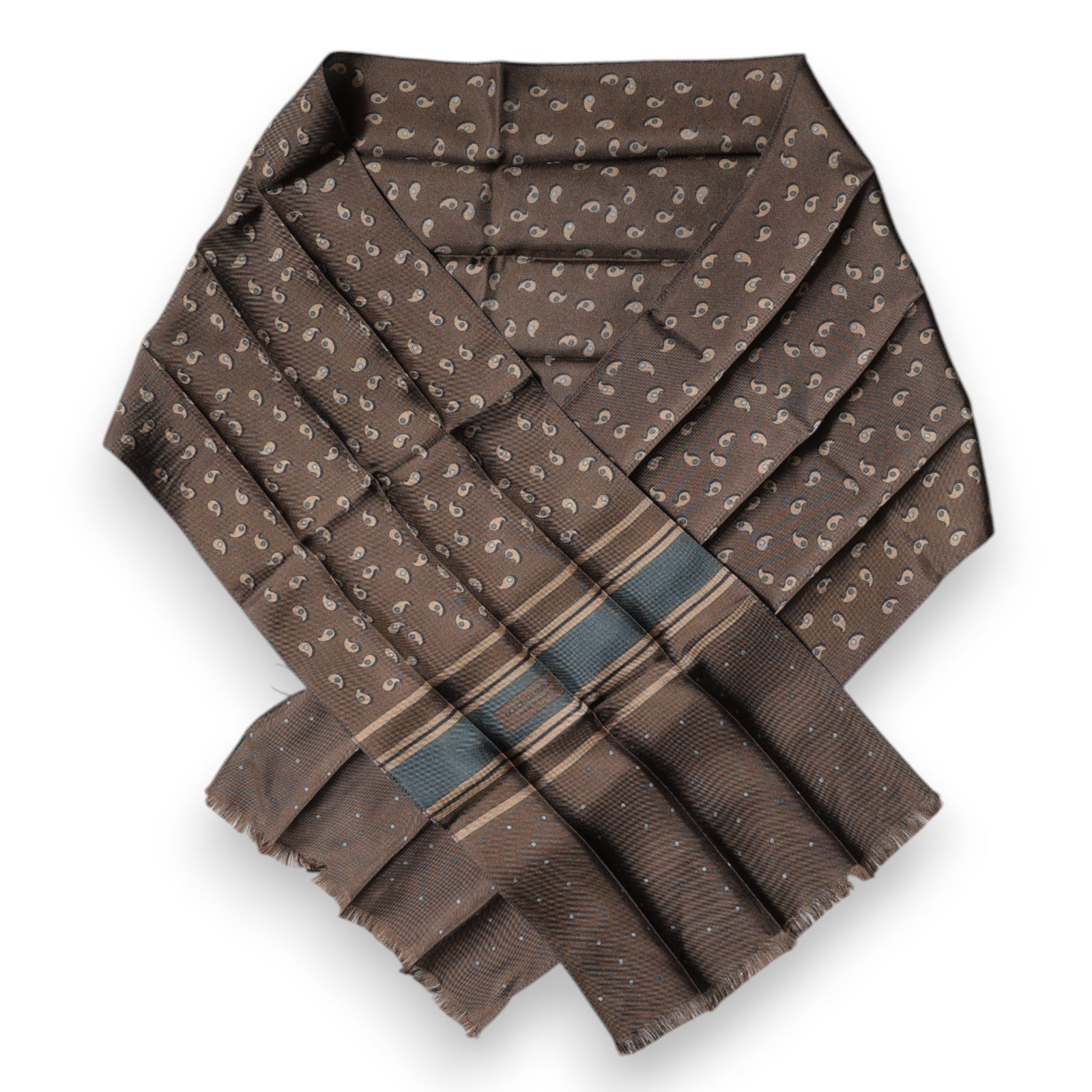 Brown Fantasy Silk Neck Wrap Shawl Scarf - ventzia