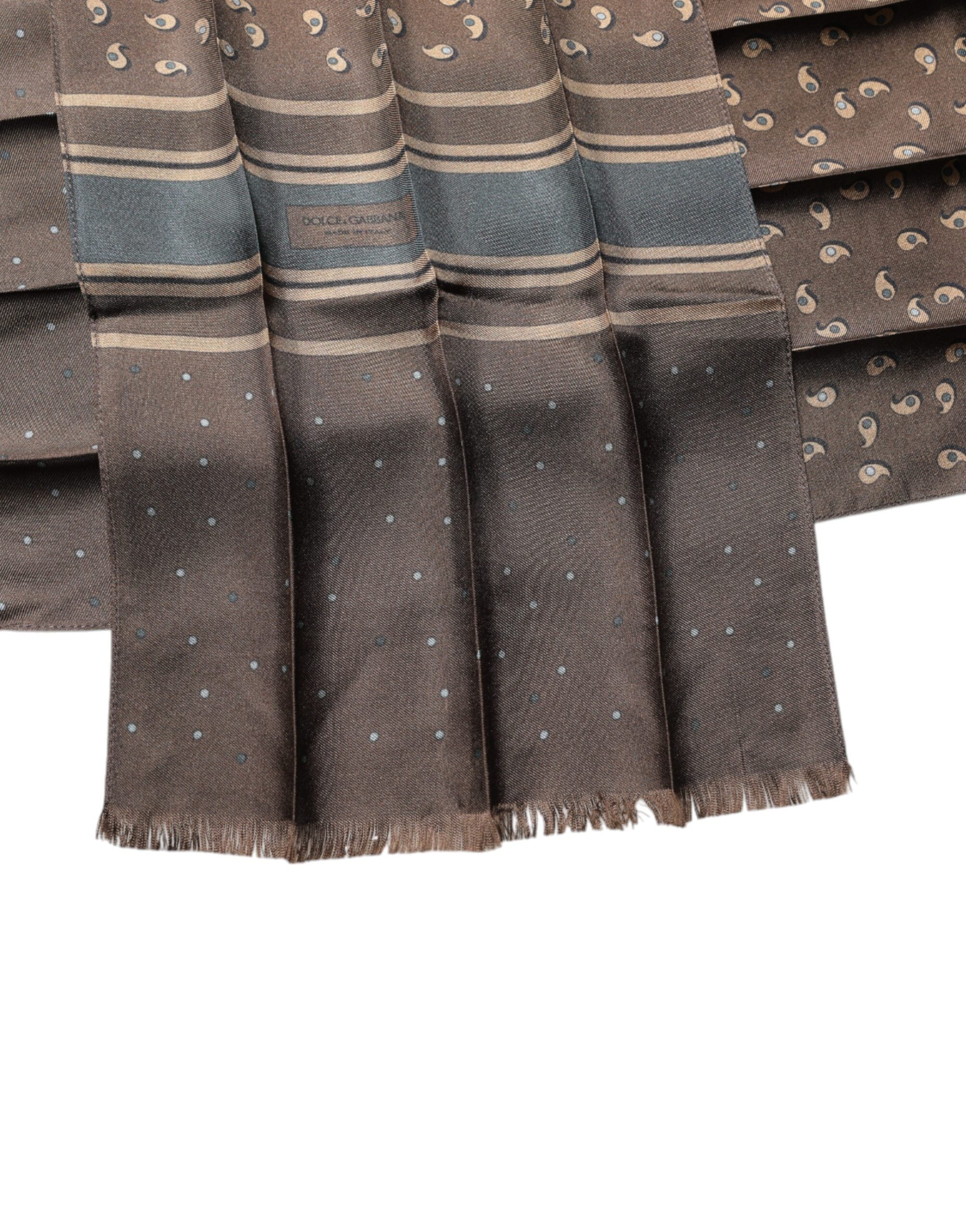Brown Fantasy Silk Neck Wrap Shawl Scarf - ventzia