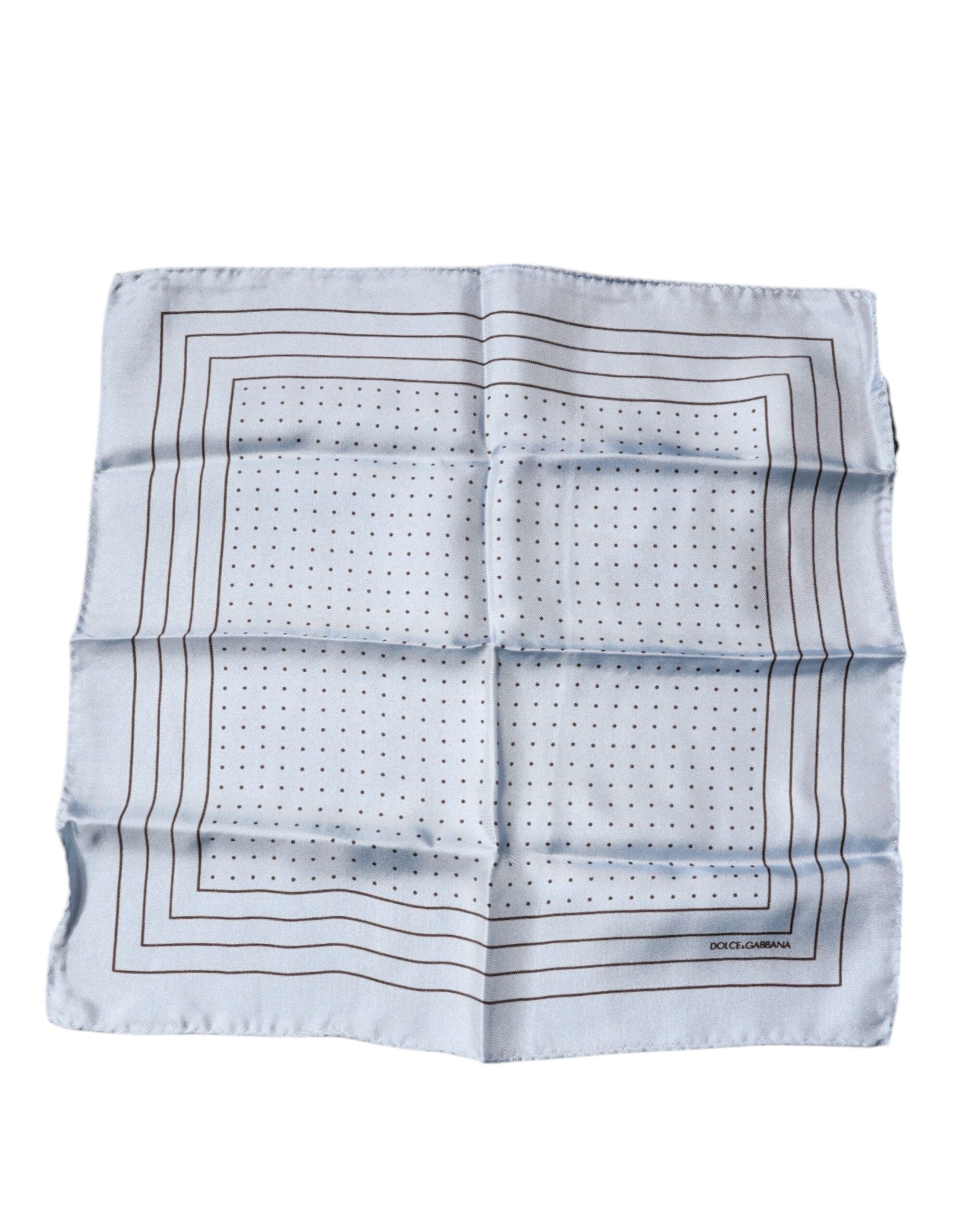 Sky Blue Polka Dots Square Handkerchief Scarf - ventzia
