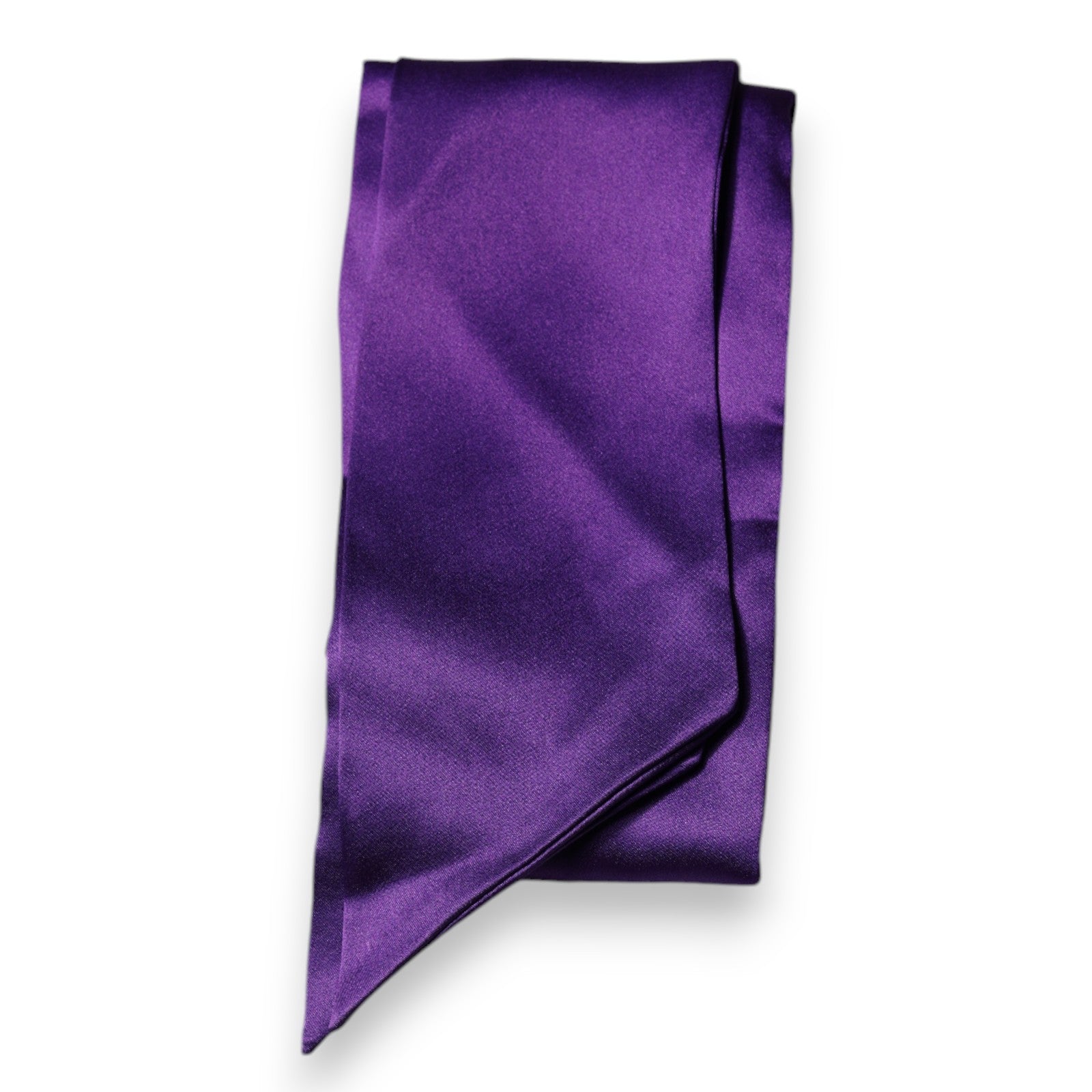 Purple Satin Silk Skinny Neck Foulard Scarf - ventzia