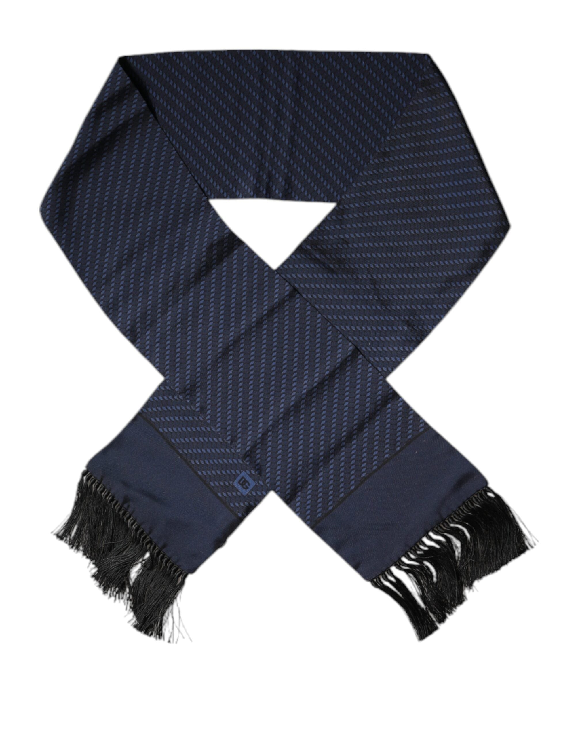 Dark Blue Fantasy Fringes Neck Wrap Scarf - ventzia