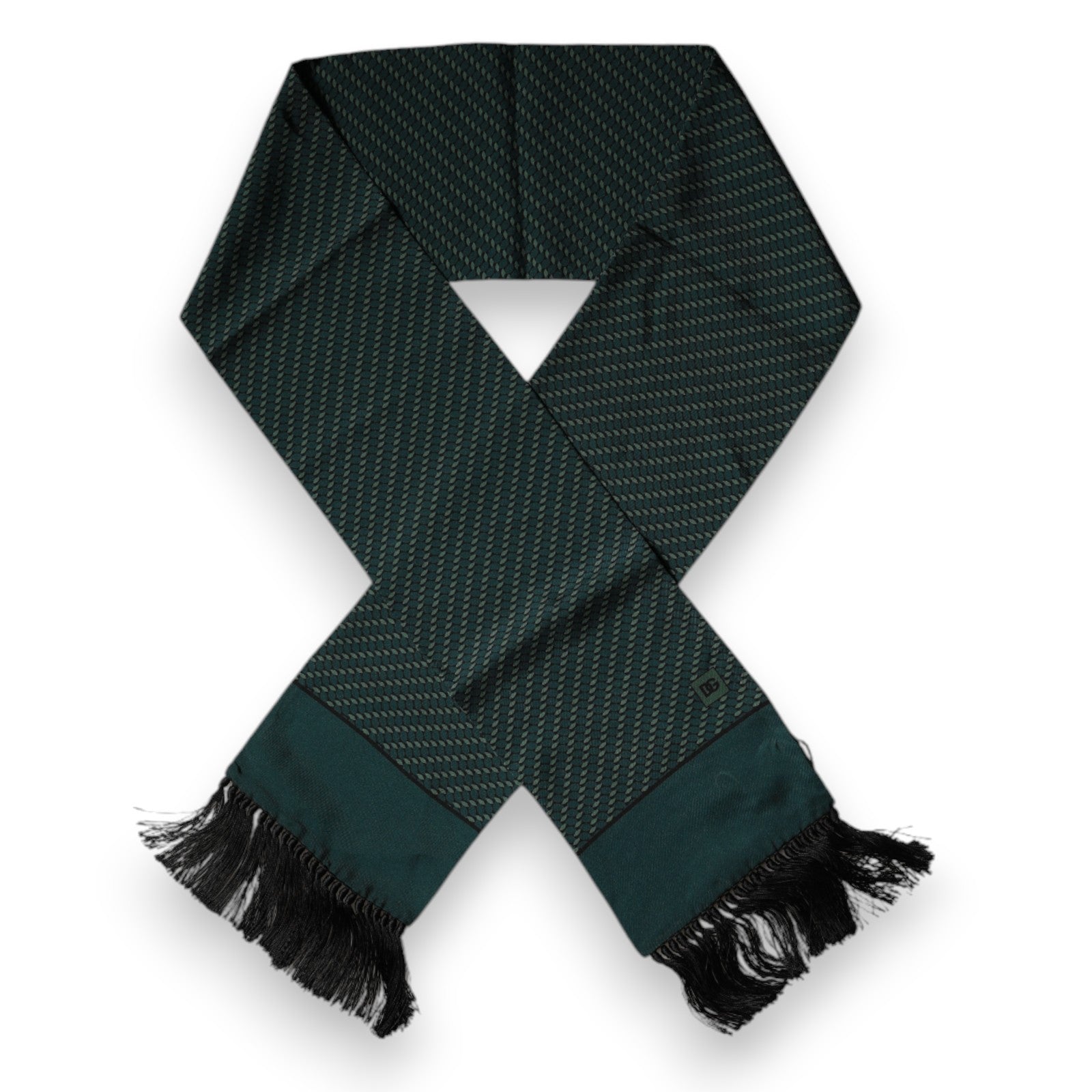 Dark Green Fantasy Fringes Neck Wrap Scarf - ventzia
