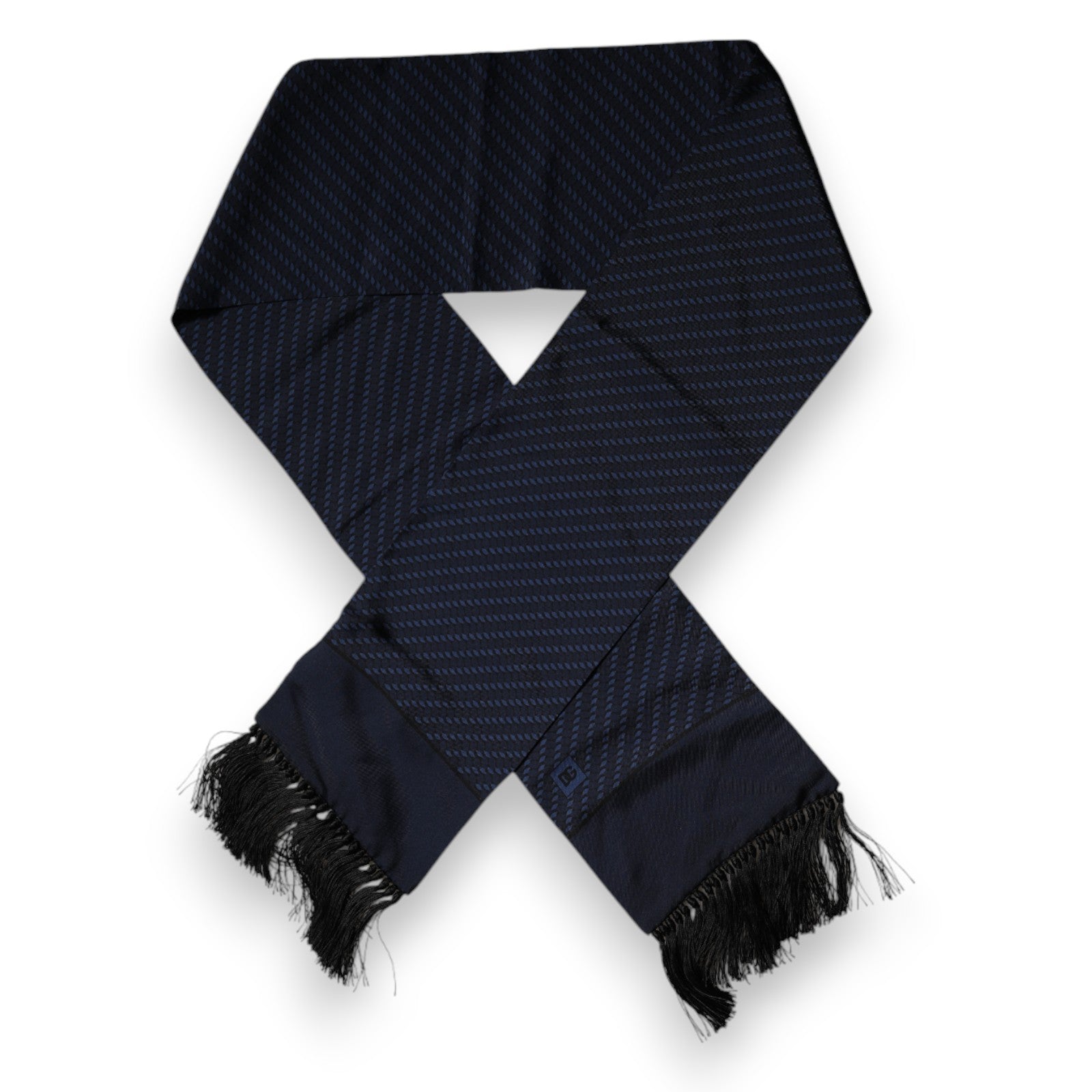 Dark Blue Fantasy Fringes Neck Wrap Scarf - ventzia