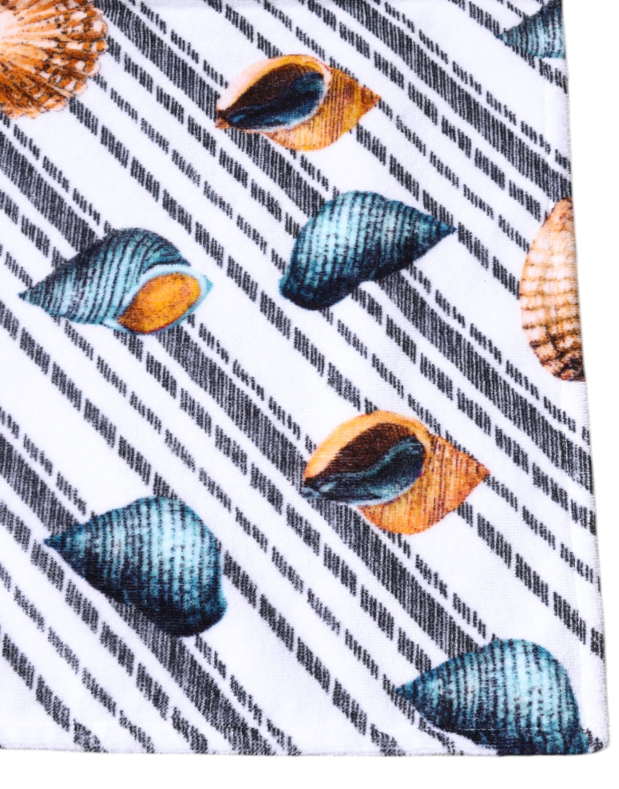 Multicolor Stripes Seashells Beach Towel - ventzia
