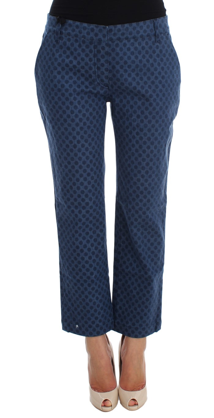 Polka Dotted Capri Stretch Jeans - ventzia