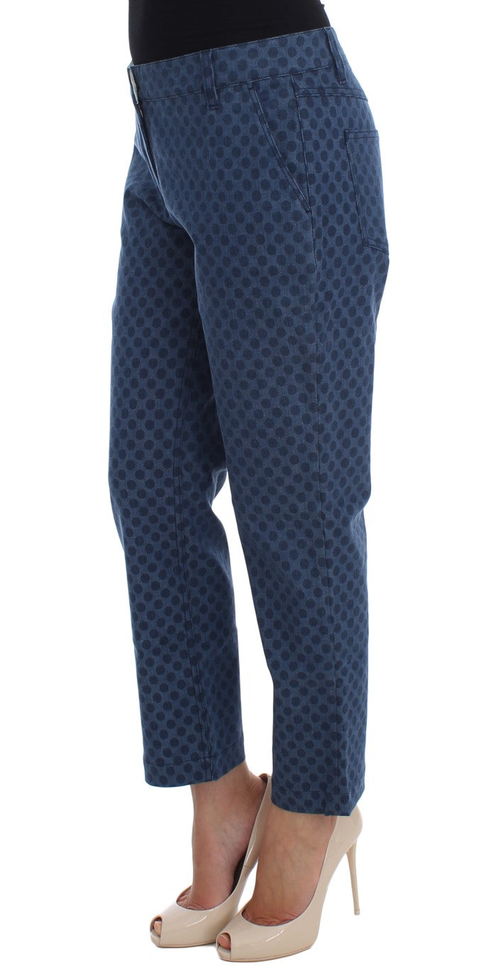 Polka Dotted Capri Stretch Jeans - ventzia