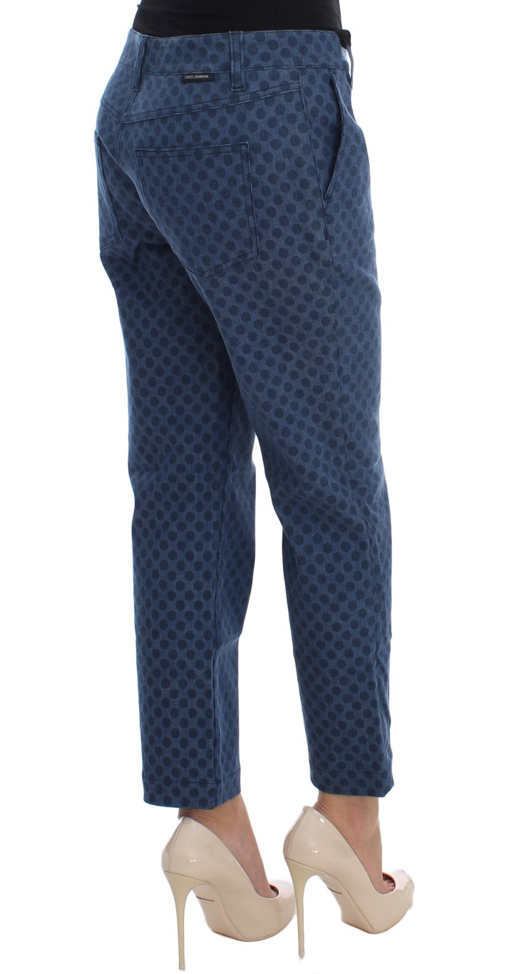 Polka Dotted Capri Stretch Jeans - ventzia