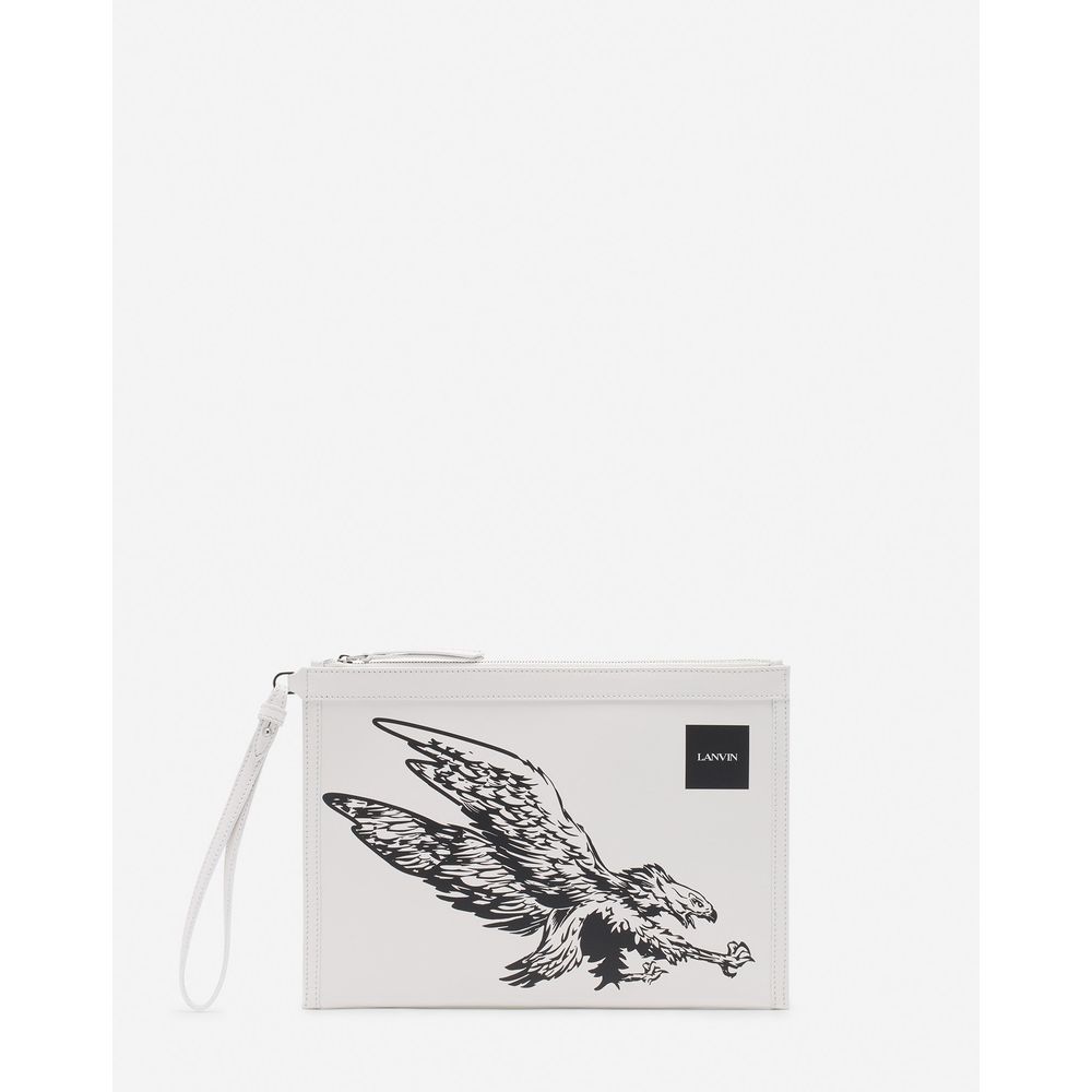 White Leather Men Pouch Wallet - ventzia