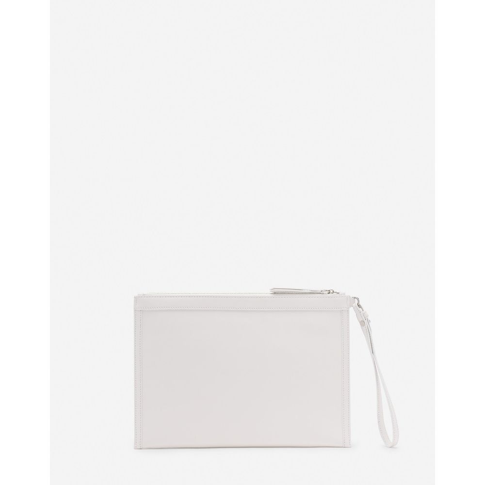 White Leather Men Pouch Wallet - ventzia