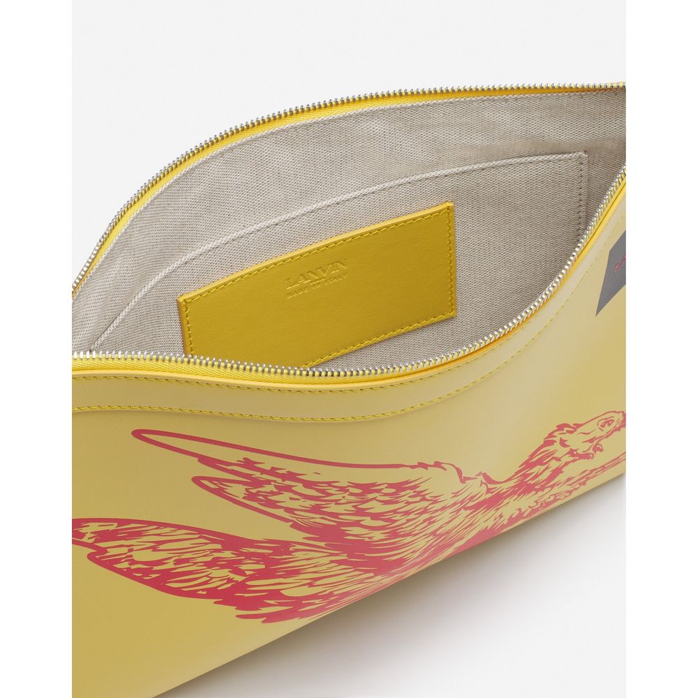 "Yellow Leather Men Wallet" - ventzia
