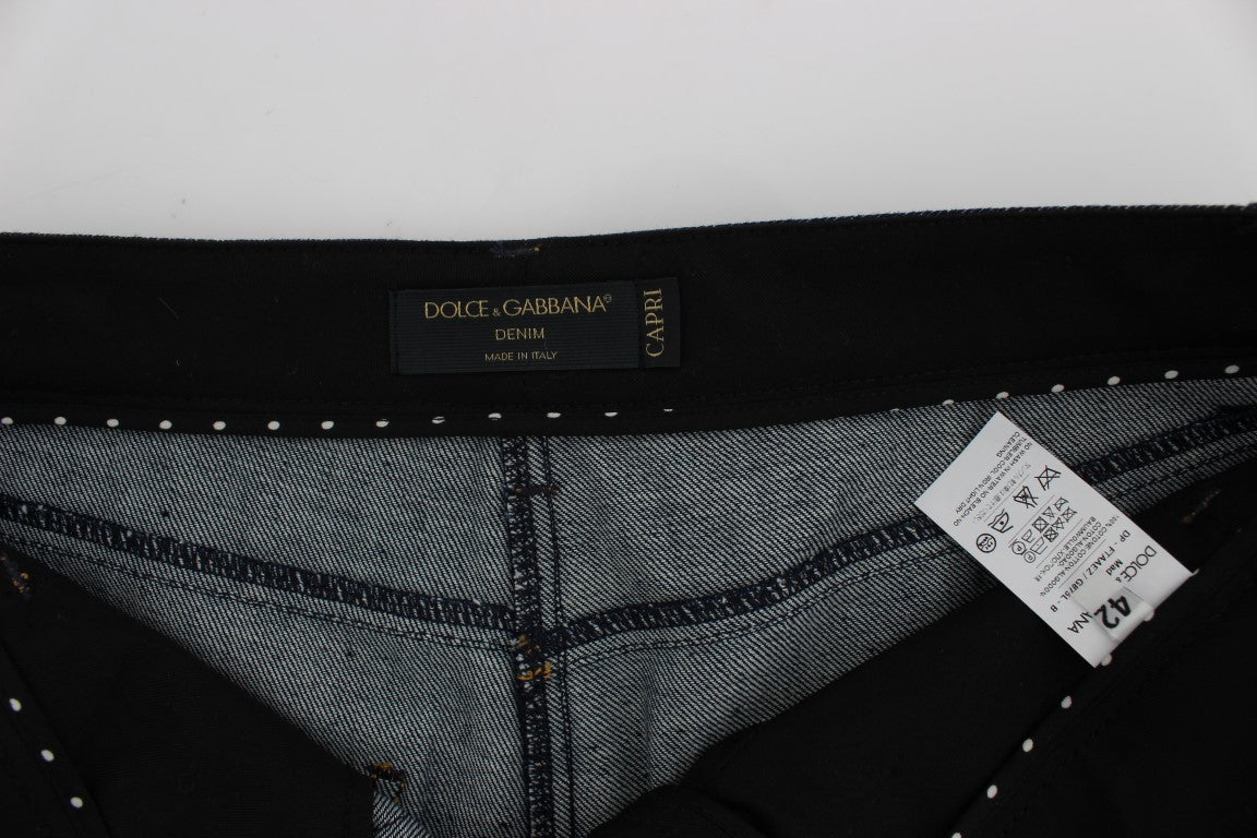 Embroidered Capri Jeans for Elegant Styling - ventzia