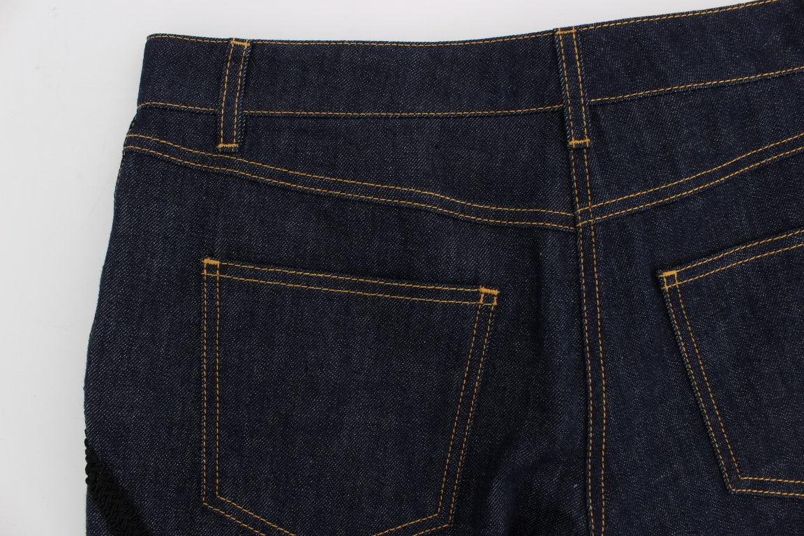 Embroidered Capri Jeans for Elegant Styling - ventzia