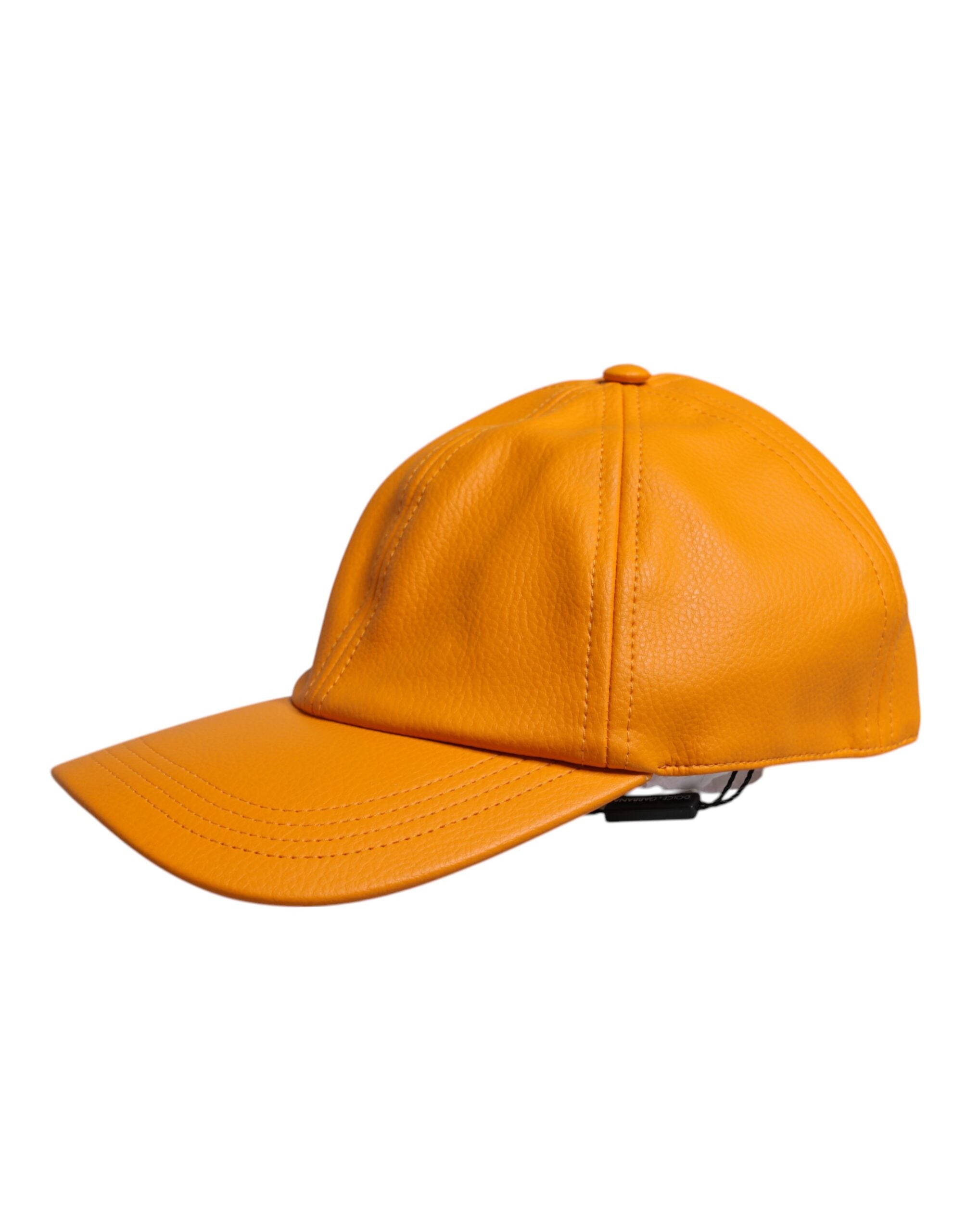Orange Cotton 6 Panels Baseball Cap - ventzia