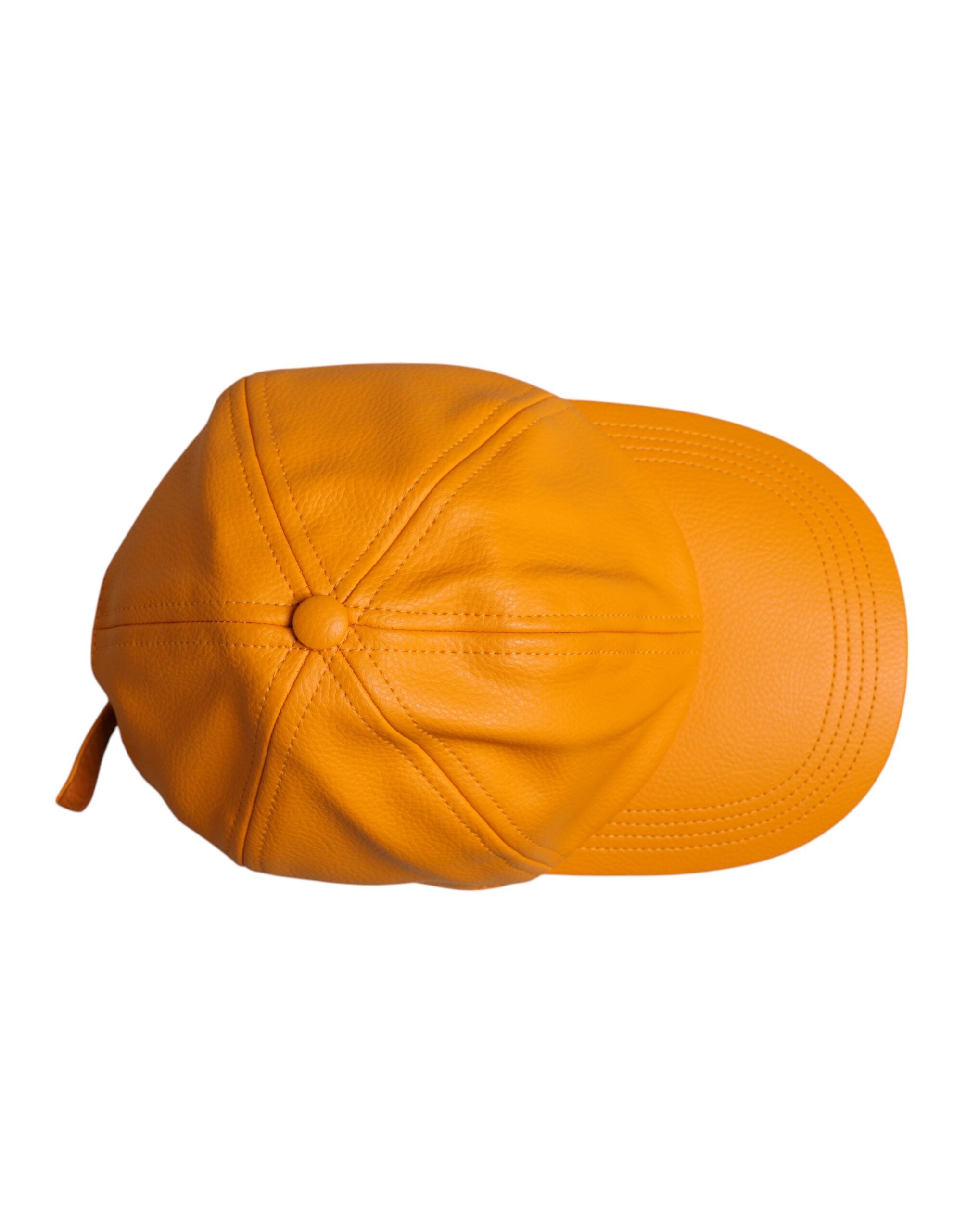 Orange Cotton 6 Panels Baseball Cap - ventzia