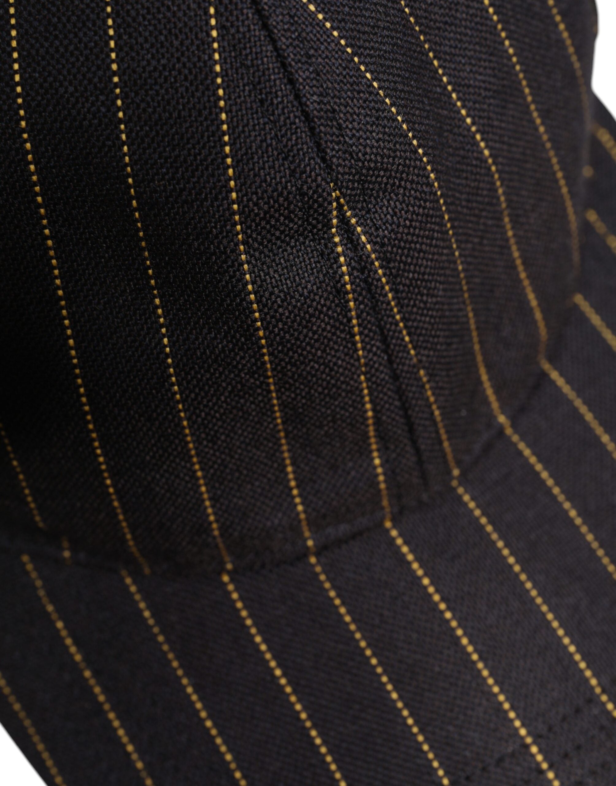 Brown Stripes Cotton 6 Panels Baseball Cap - ventzia
