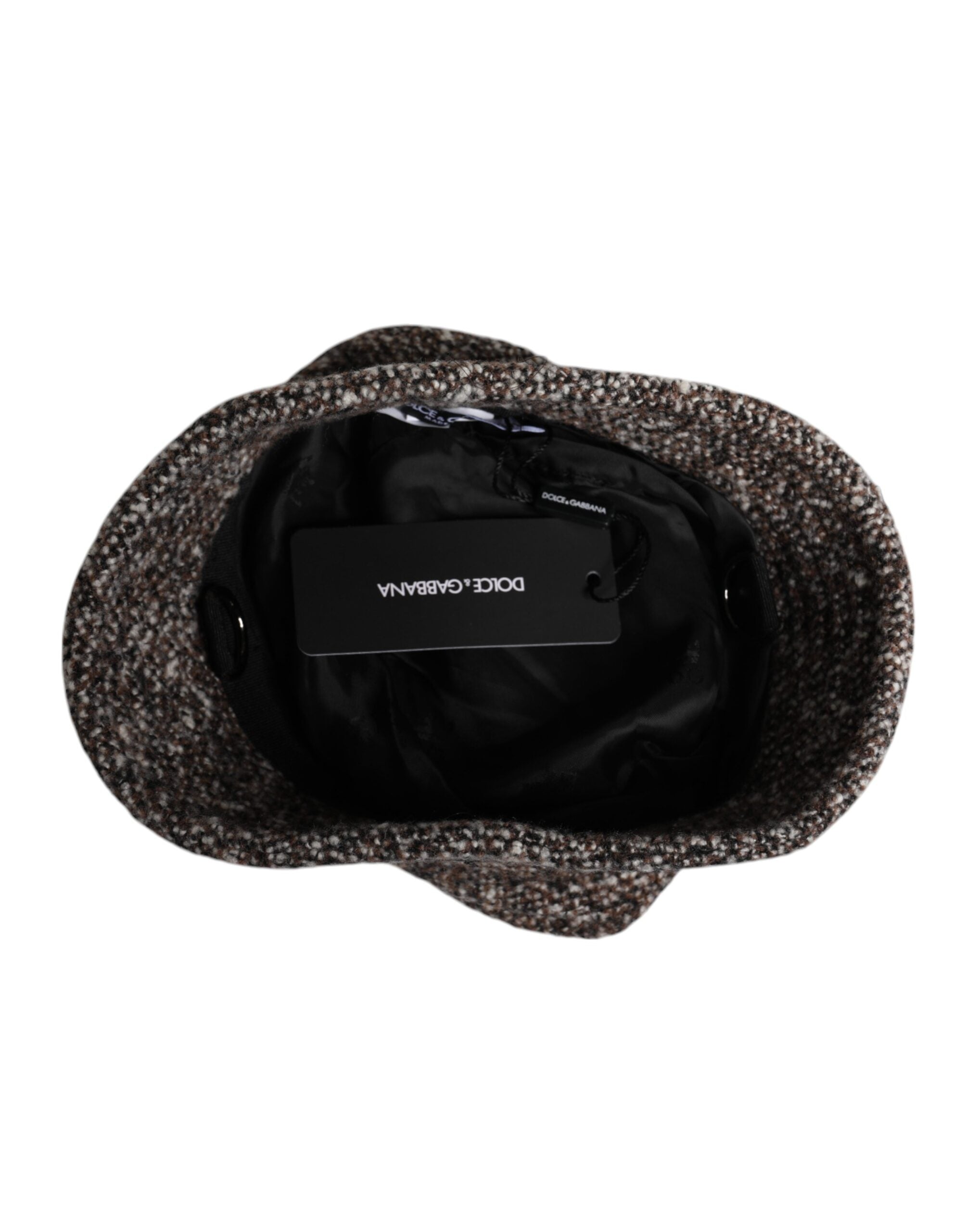 Brown Alpaca Wool Woven Bucket Hat - ventzia