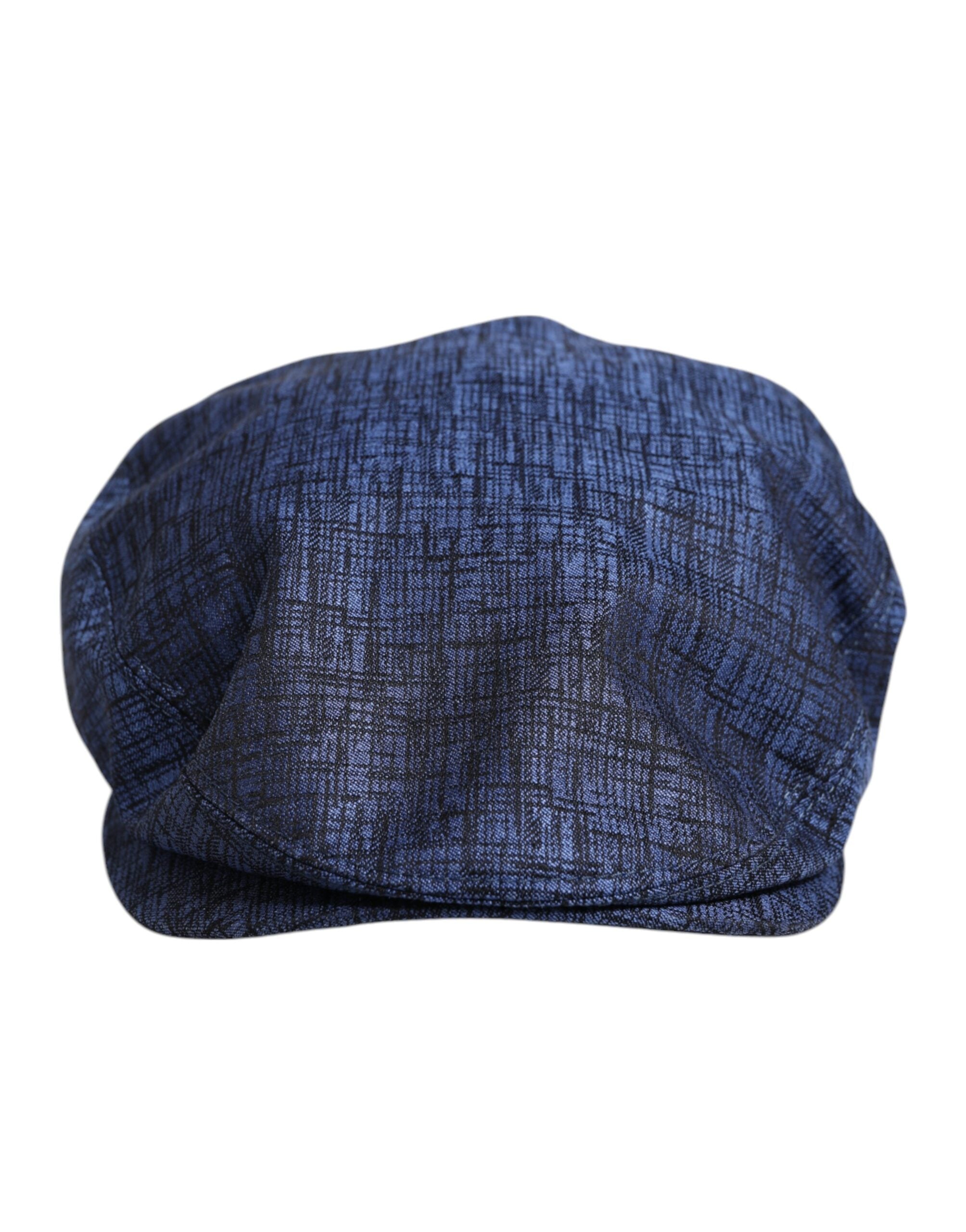 Blue Cotton Stretch Newsboy Hat - ventzia