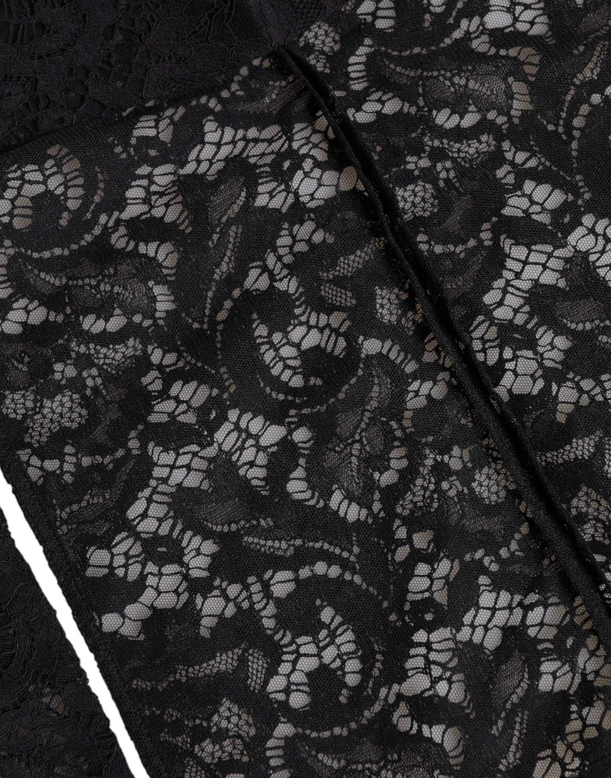 Black Floral Lace Whole Head Wrap Hat - ventzia