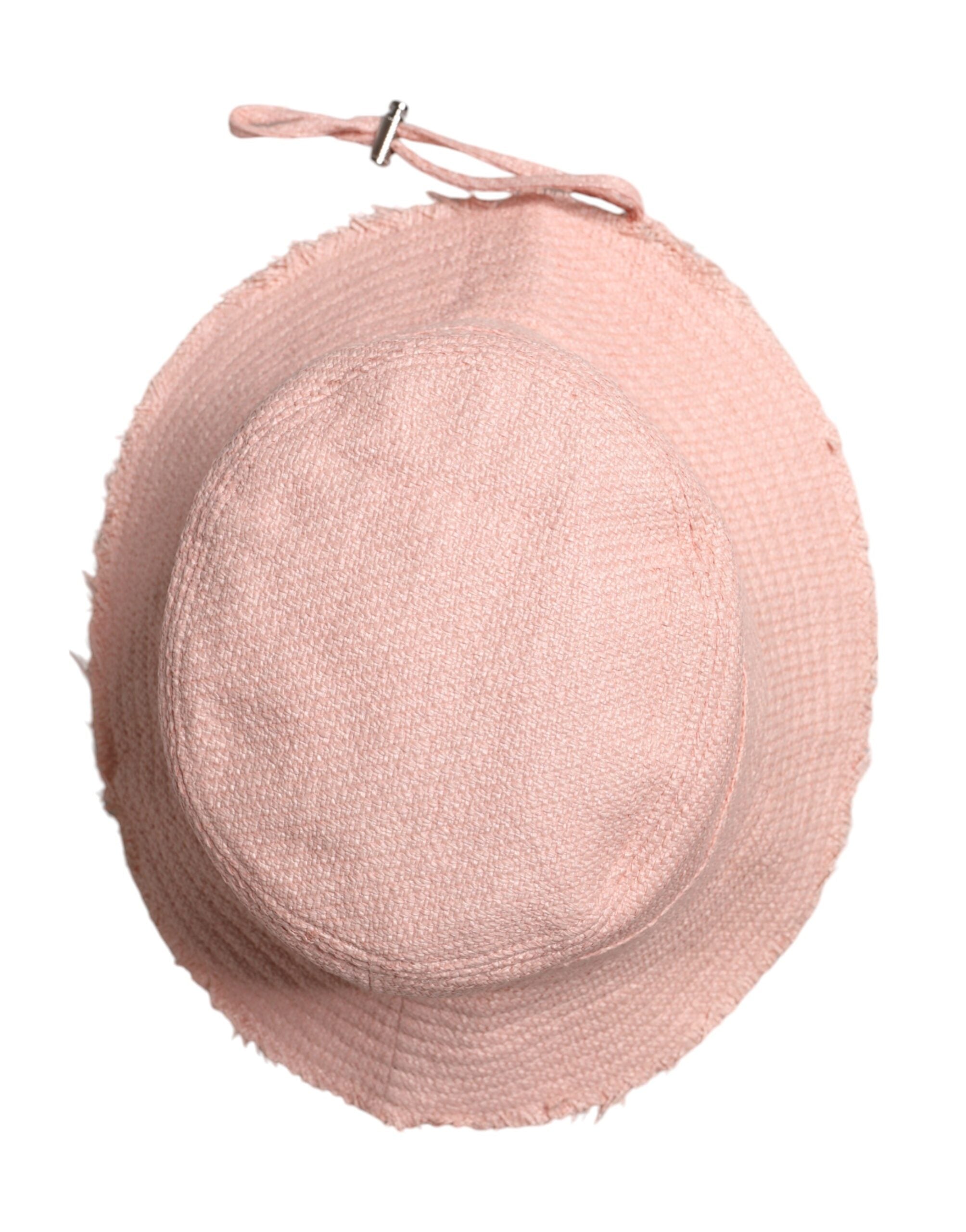 Pink Cotton Wide Brim Bucket Hat - ventzia
