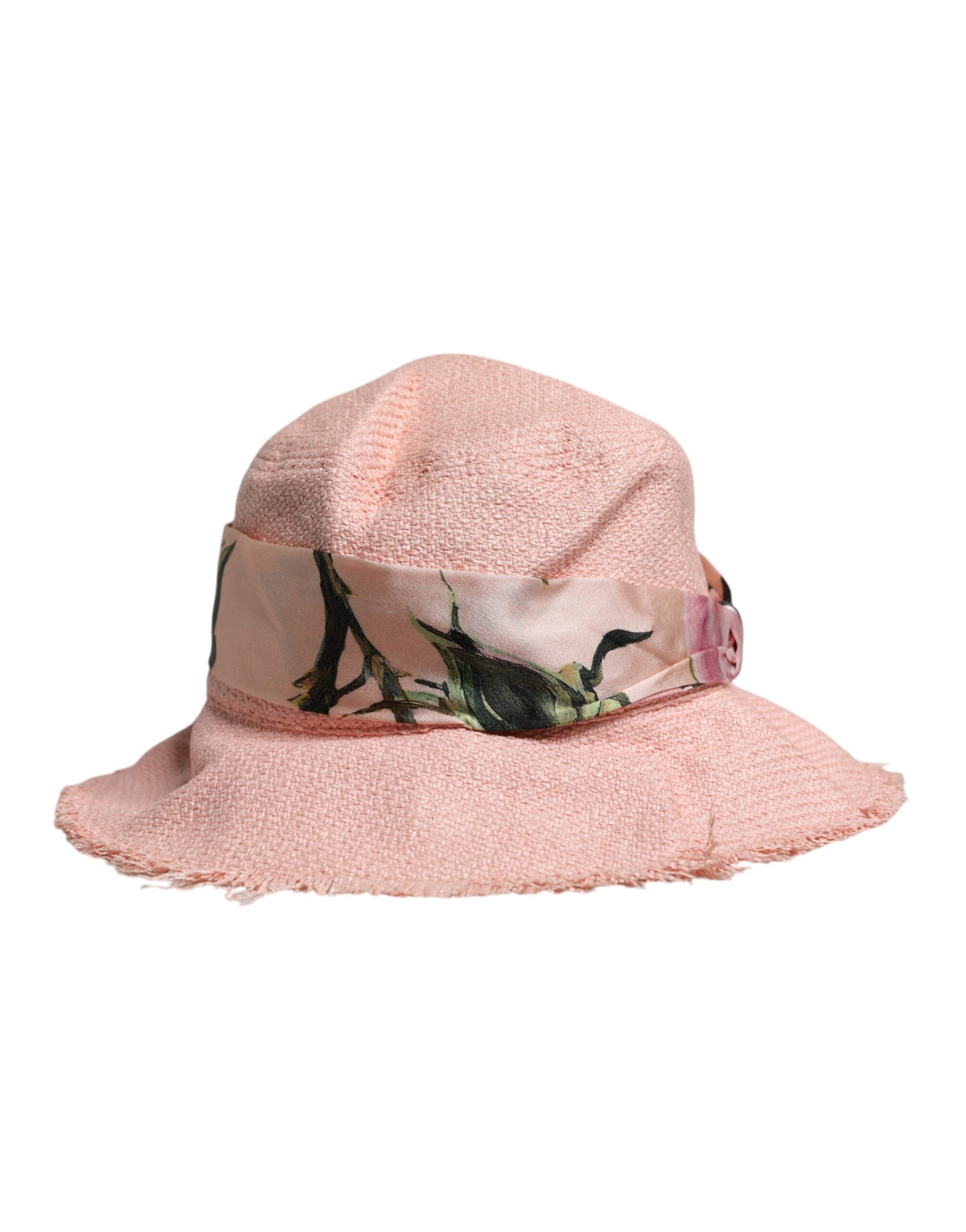 Pink Cotton Wide Brim Bucket Hat - ventzia