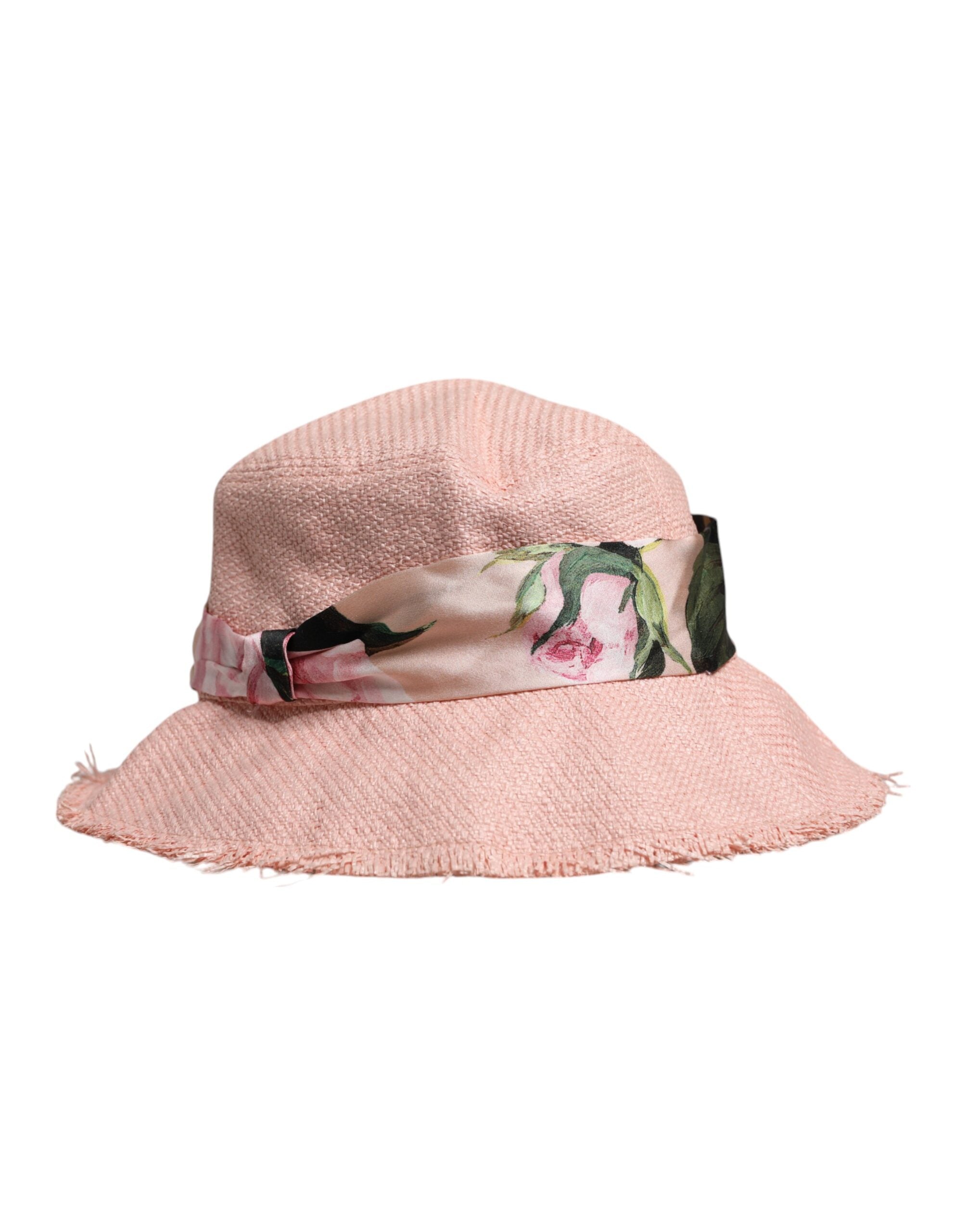 Pink Cotton Wide Brim Bucket Hat - ventzia
