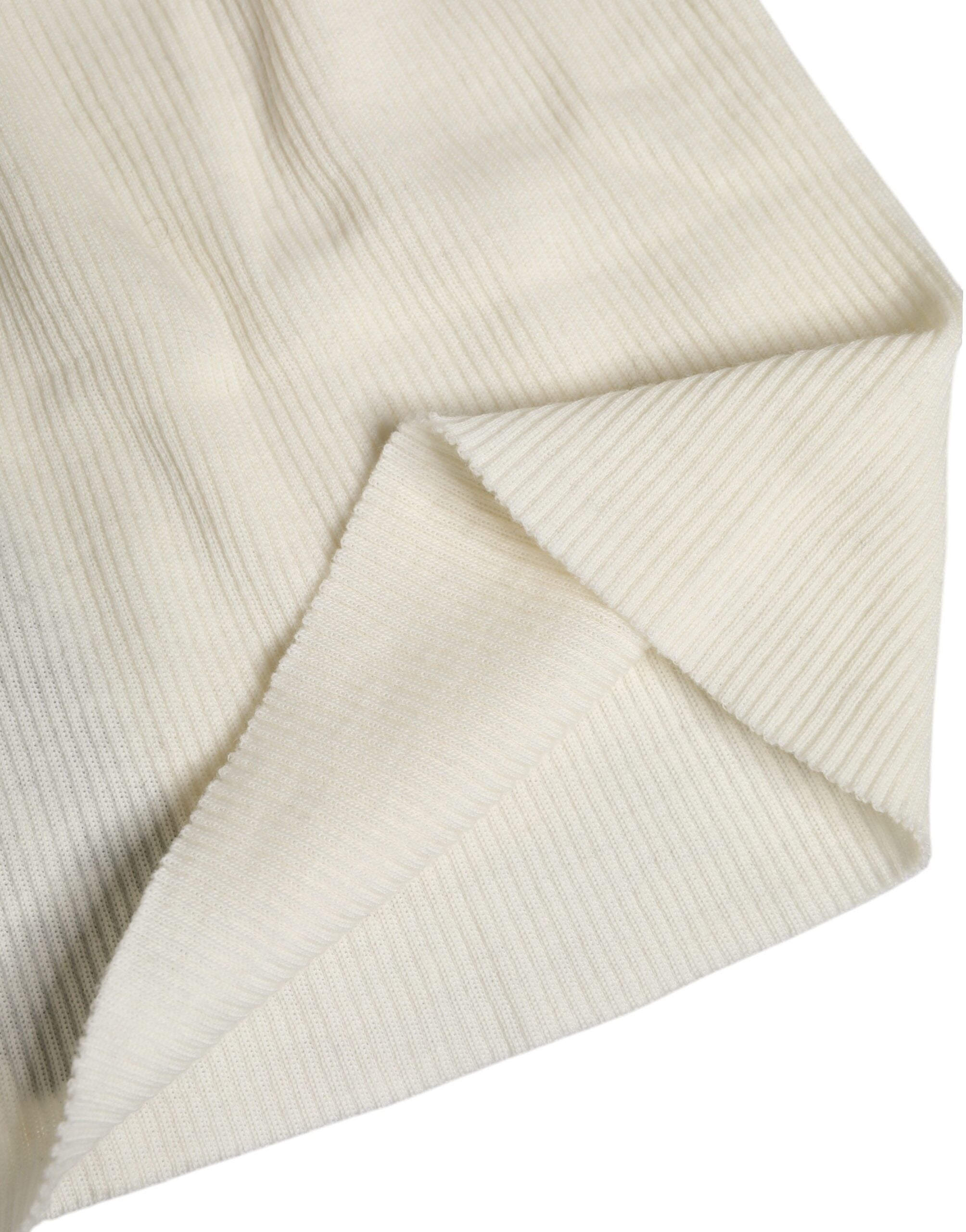 Beige Wool Blend Knitted Beanie Cap - ventzia