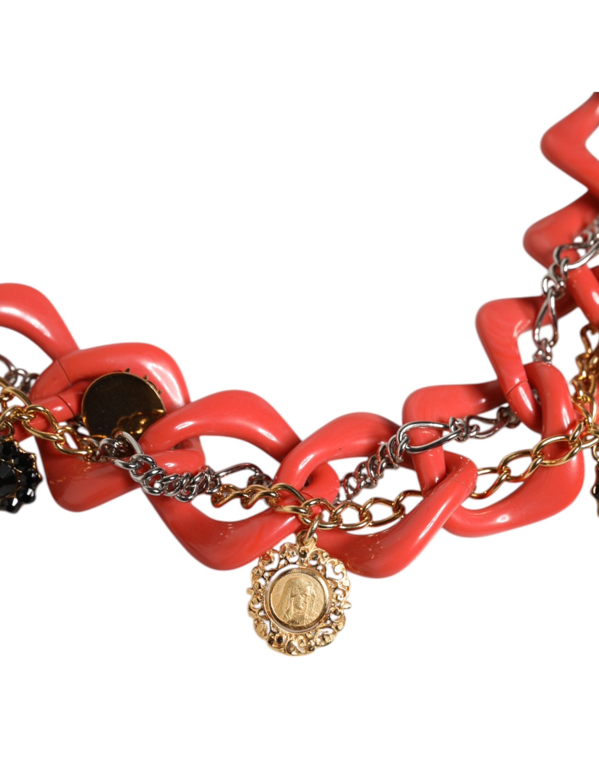 Multicolor Embellished Waist Chain Belt - ventzia
