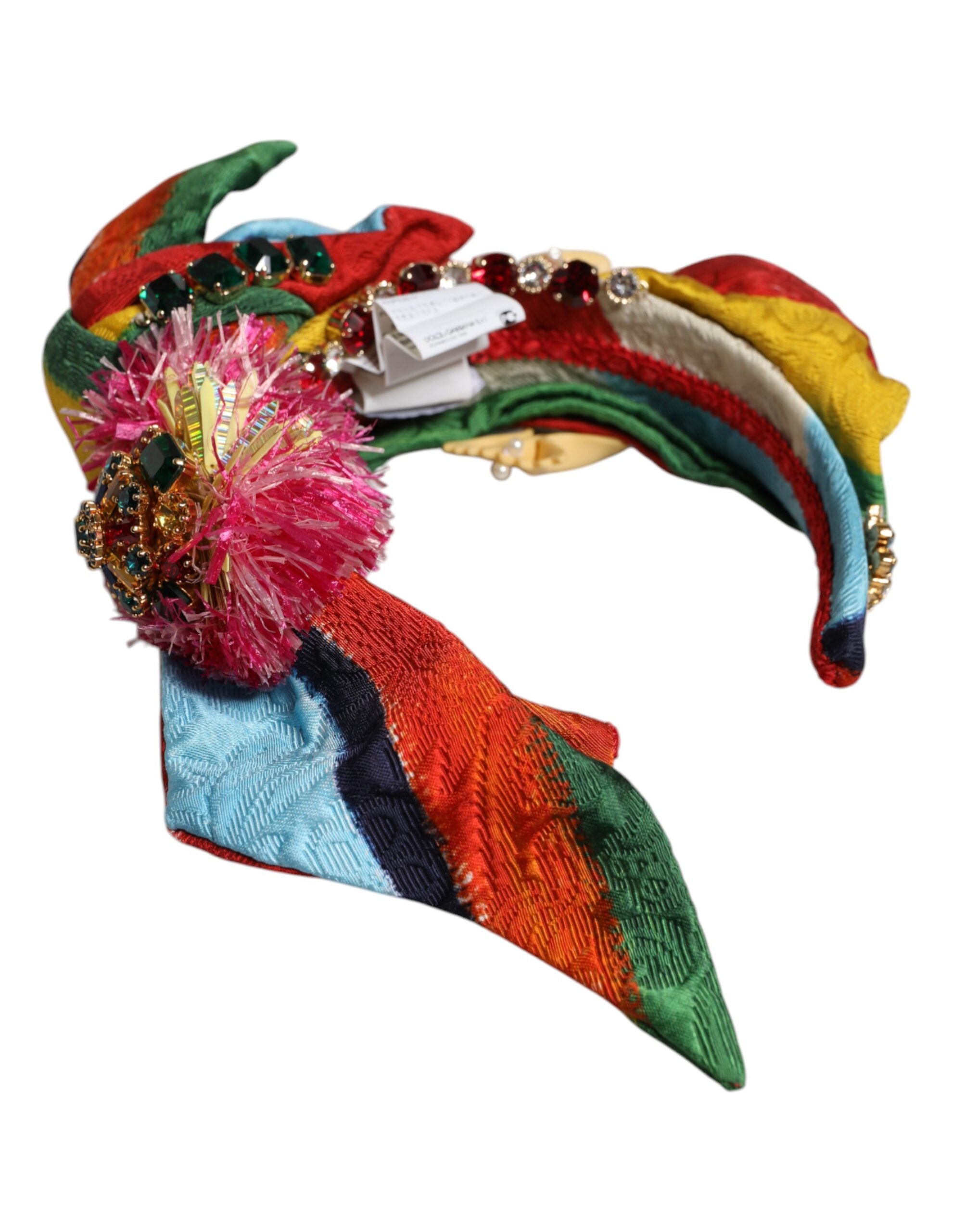 Multicolor Floral Crystal Embellished Diadem Headband - ventzia