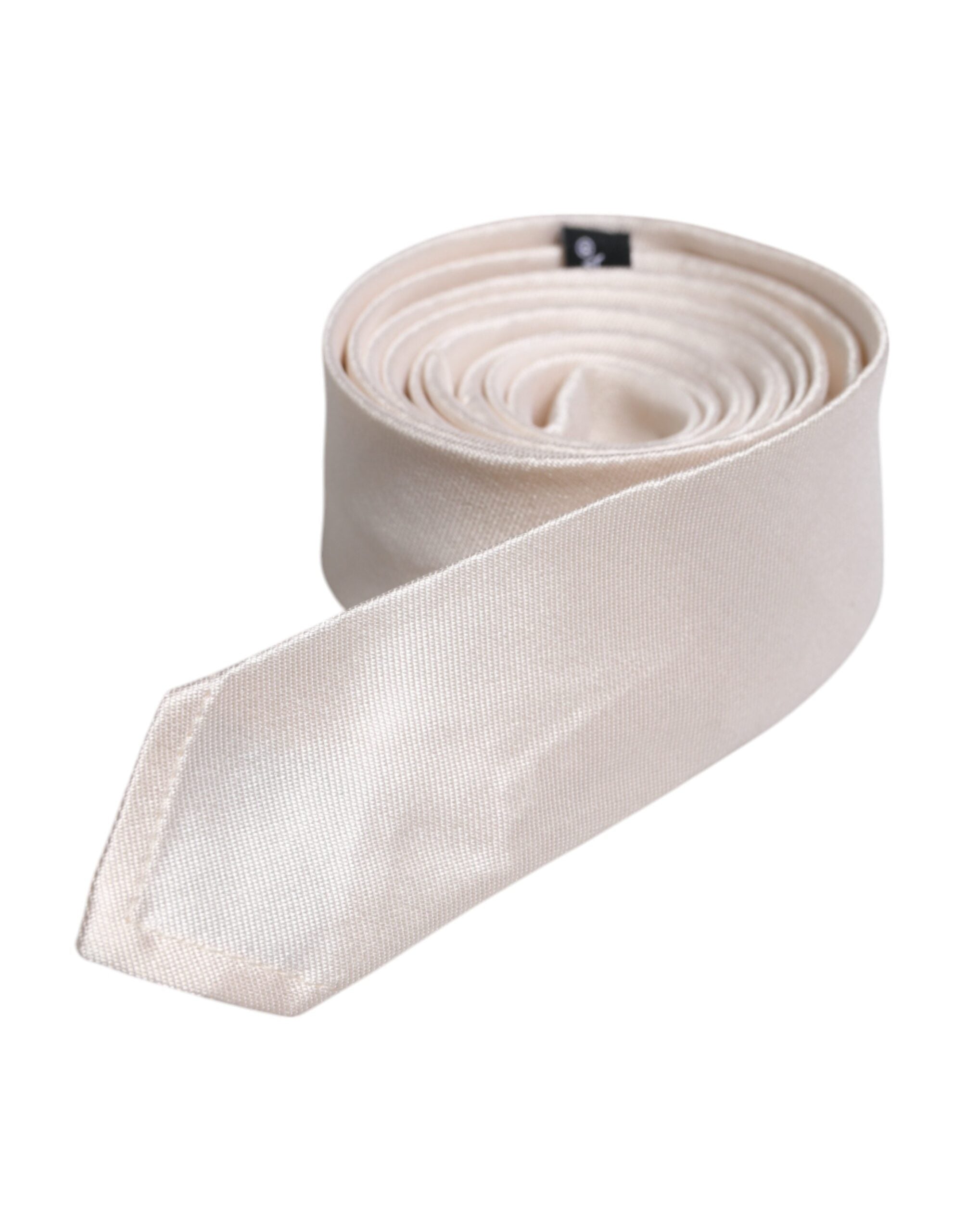 White Solid Silk Adjustable Necktie Tie - ventzia