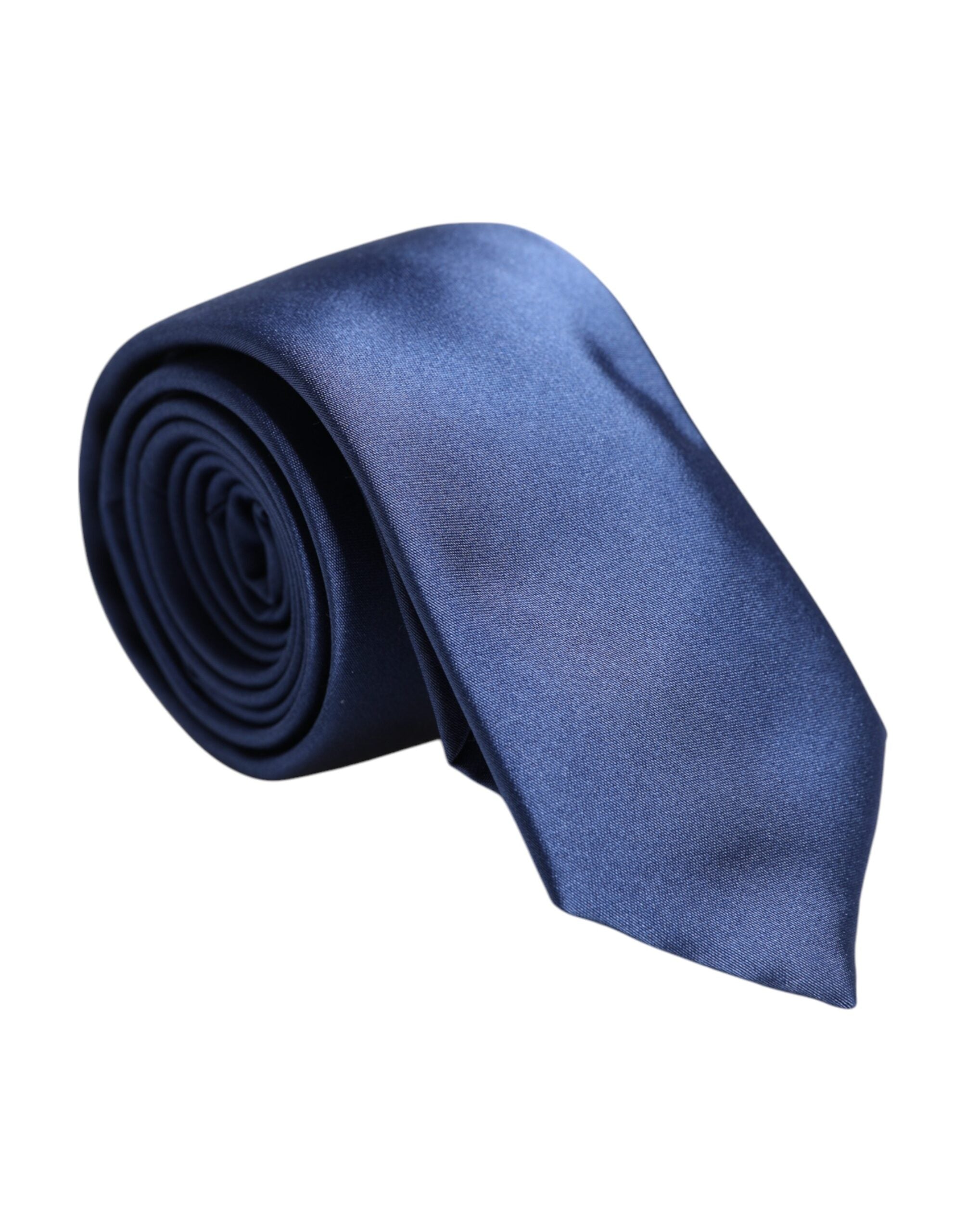 Blue Solid Silk Adjustable Necktie Tie - ventzia