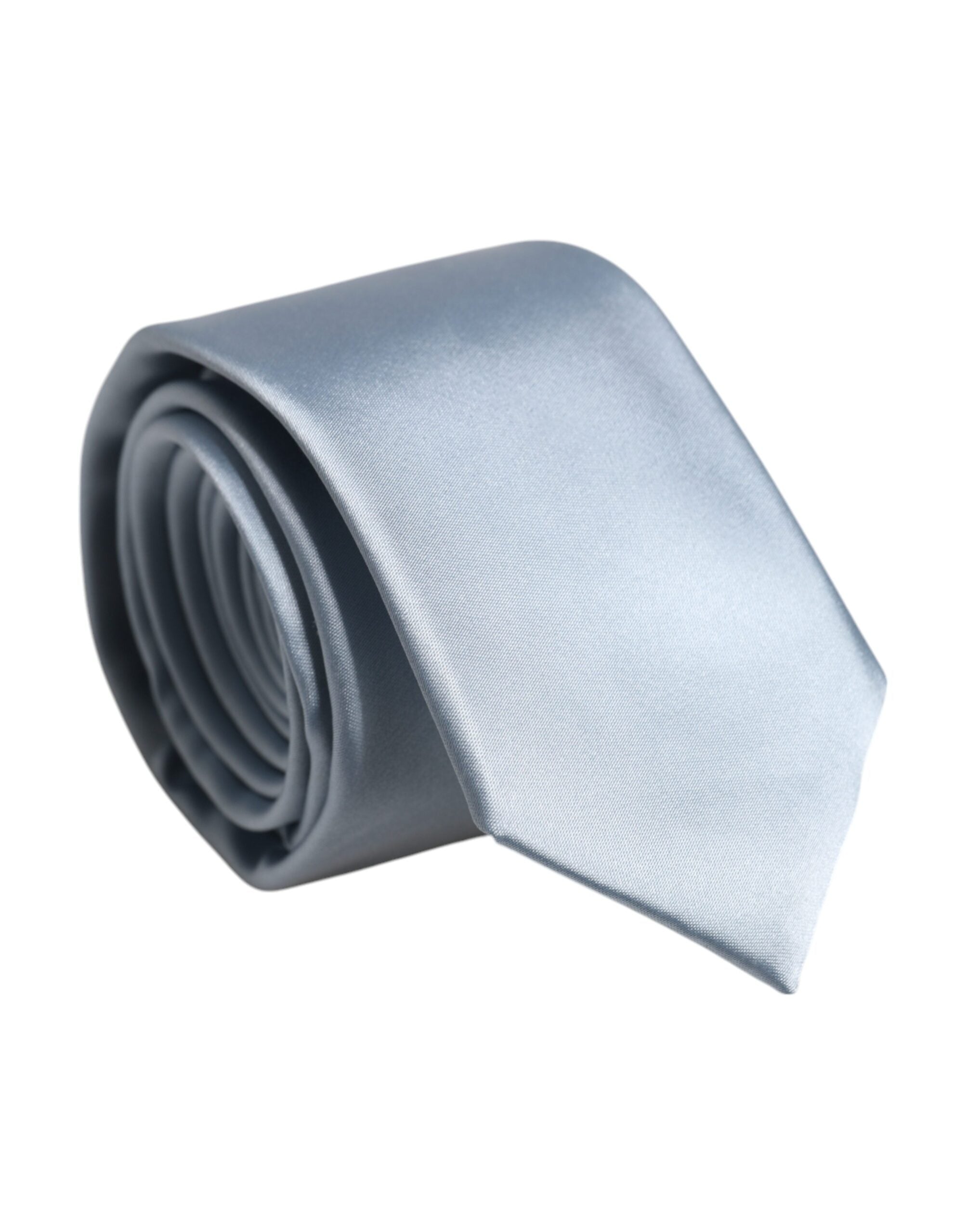 Light Blue Solid Silk Adjustable Necktie Tie - ventzia