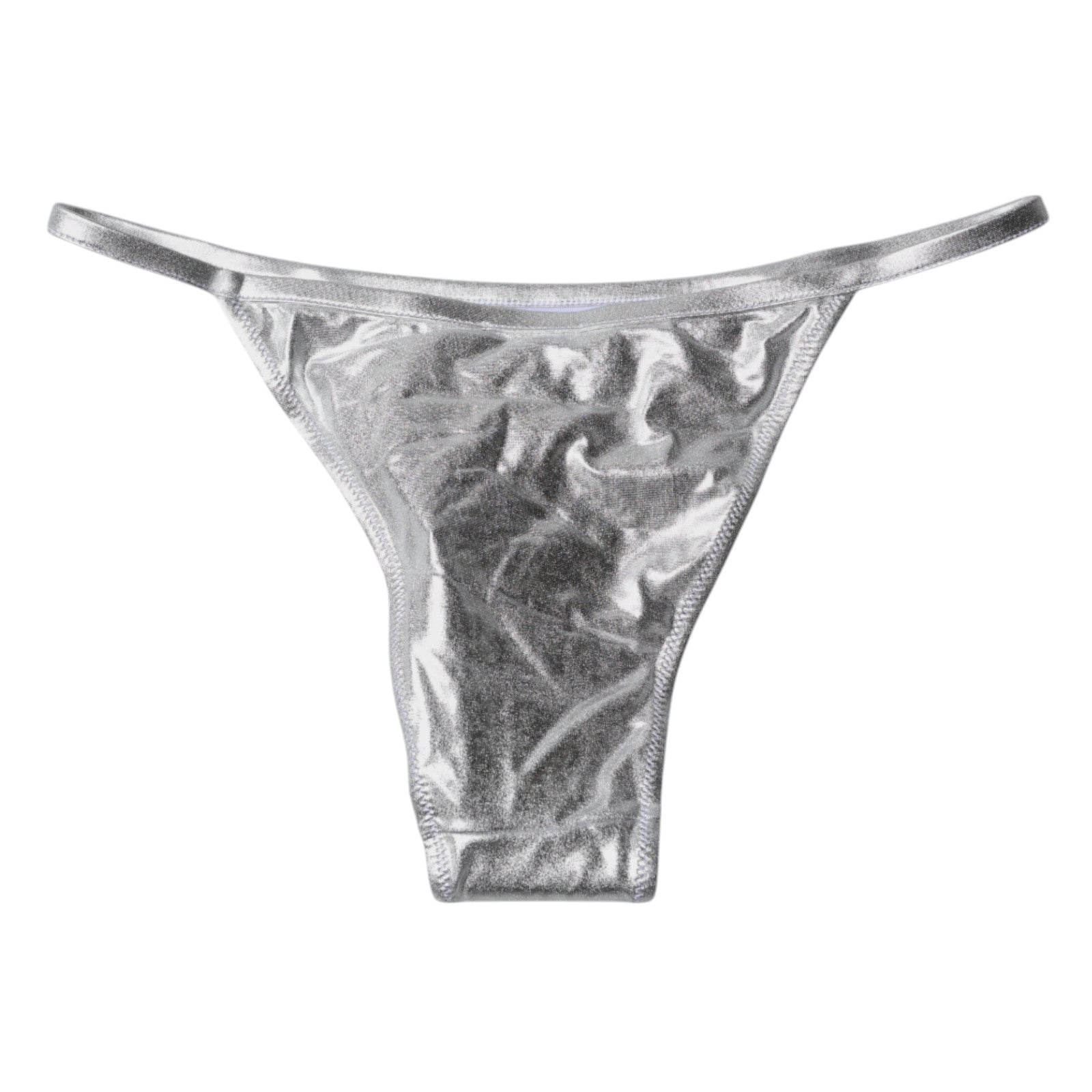 Silver Polyester Beachwear Bikini Bottom Swimwear - ventzia