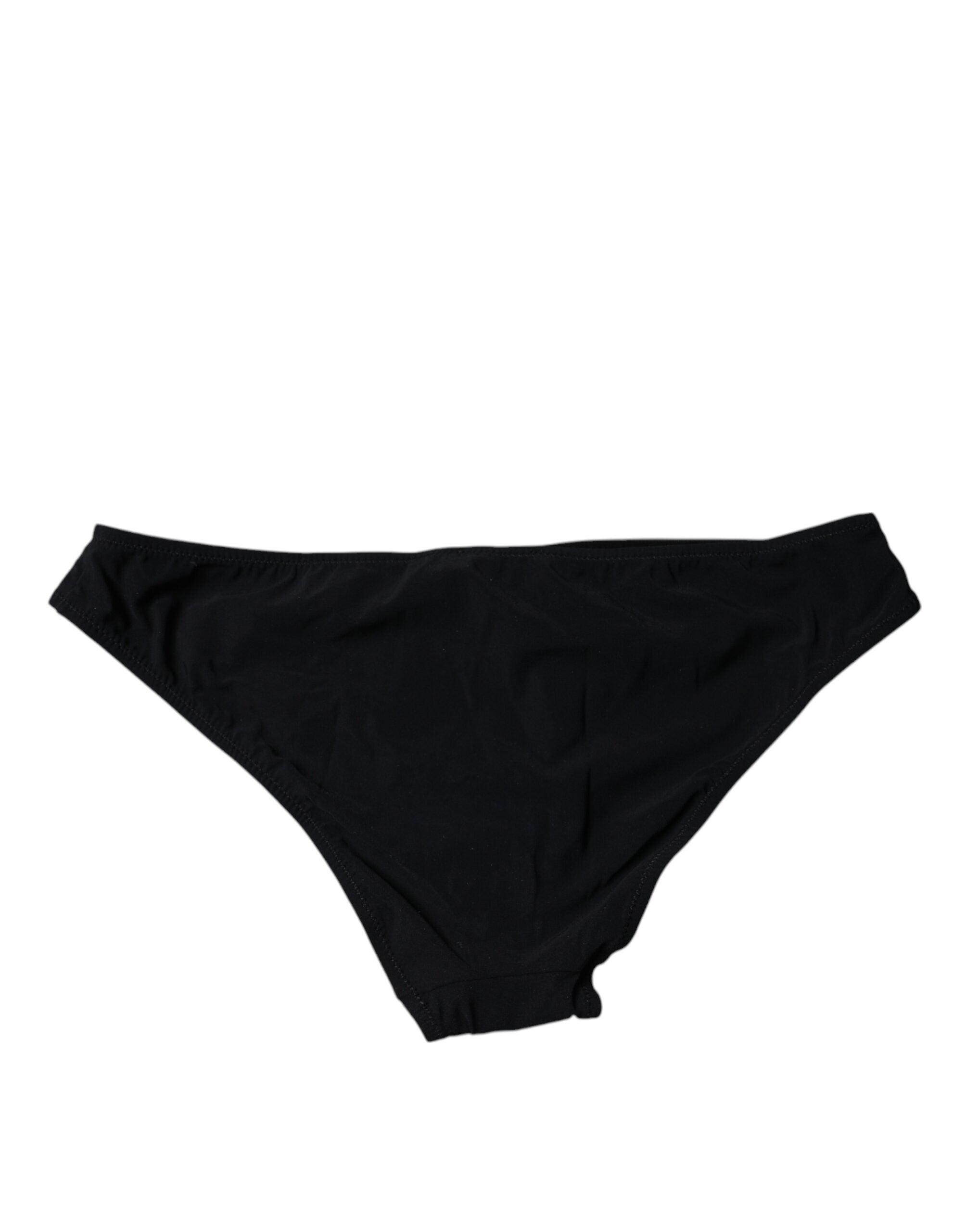 Black Nylon Stretch Mid Waist Panty Underwear - ventzia