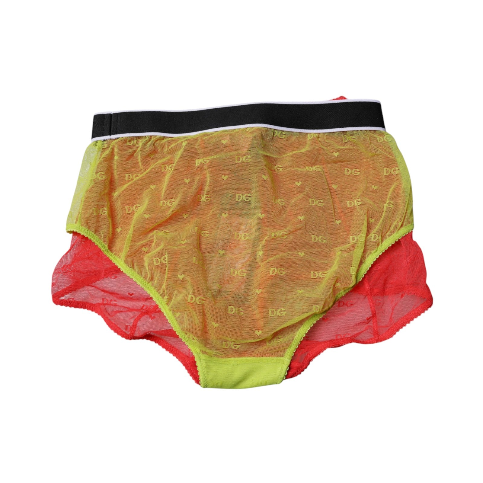 Red Yellow Tulle Mid Waist Panty Underwear - ventzia