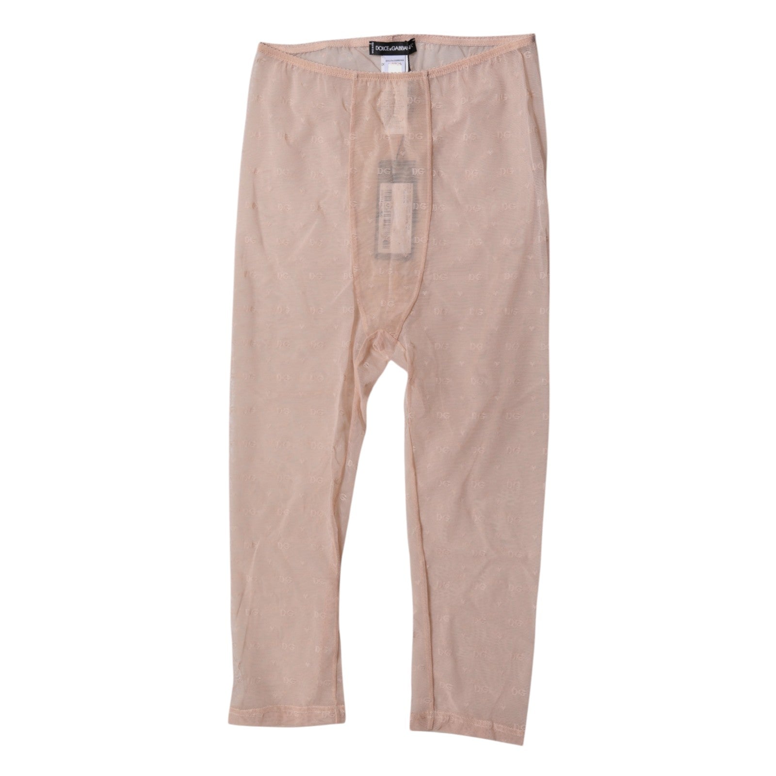 Beige Logo Lace Lingerie Cropped Tights Underwear - ventzia