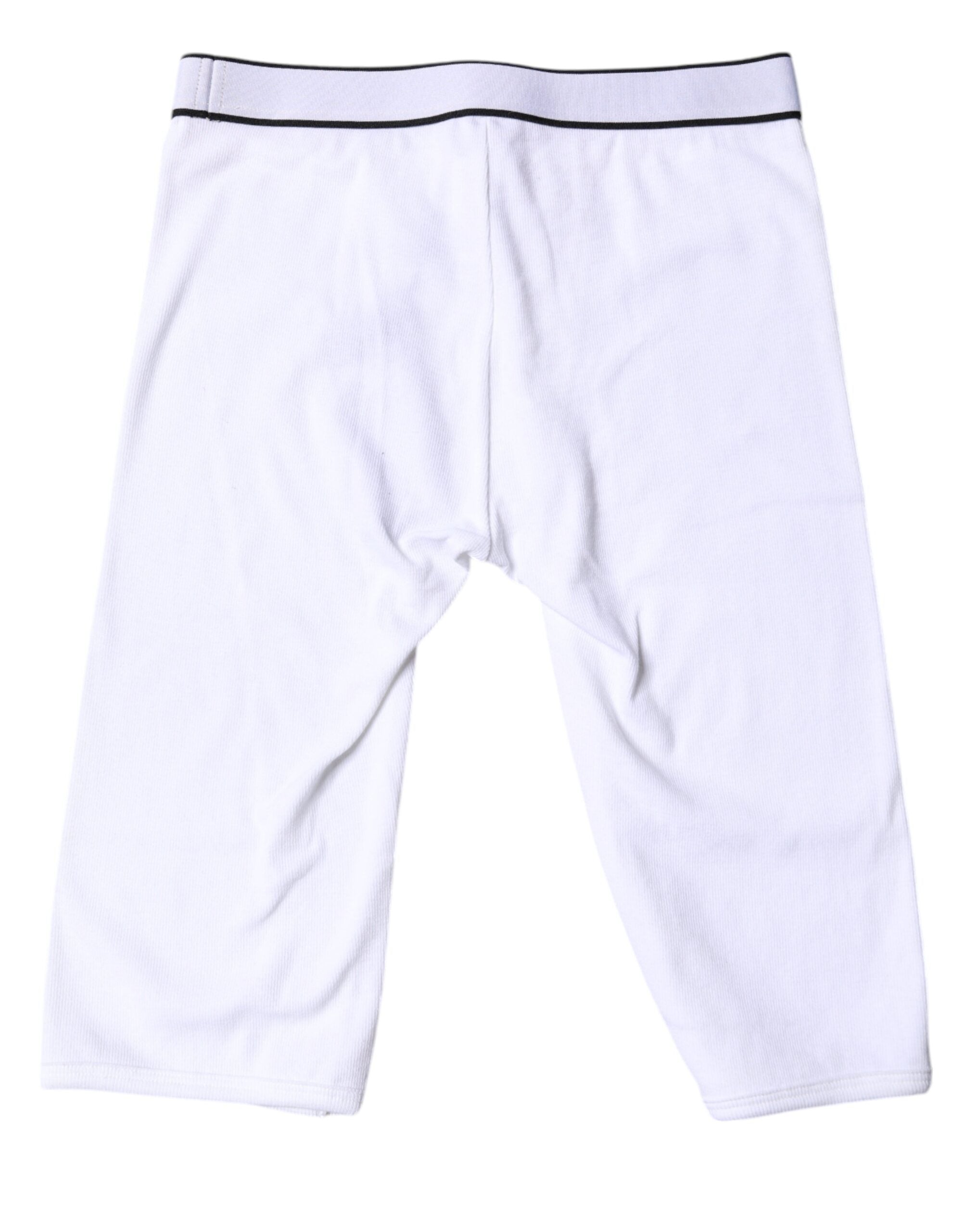 White Logo Cotton Cropped Tights Underwear - ventzia