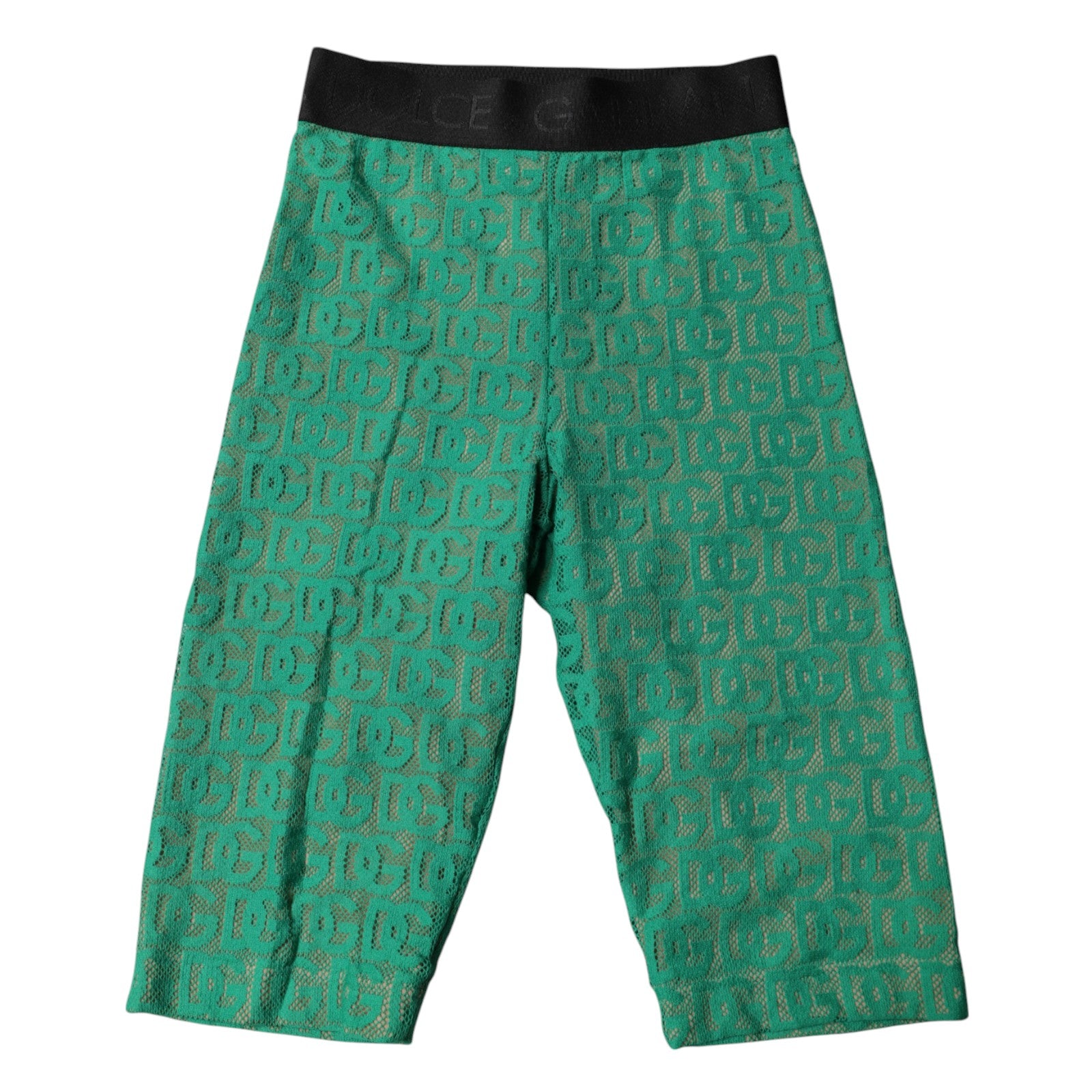 Green Logo Monogram Cropped Tights Underwear - ventzia
