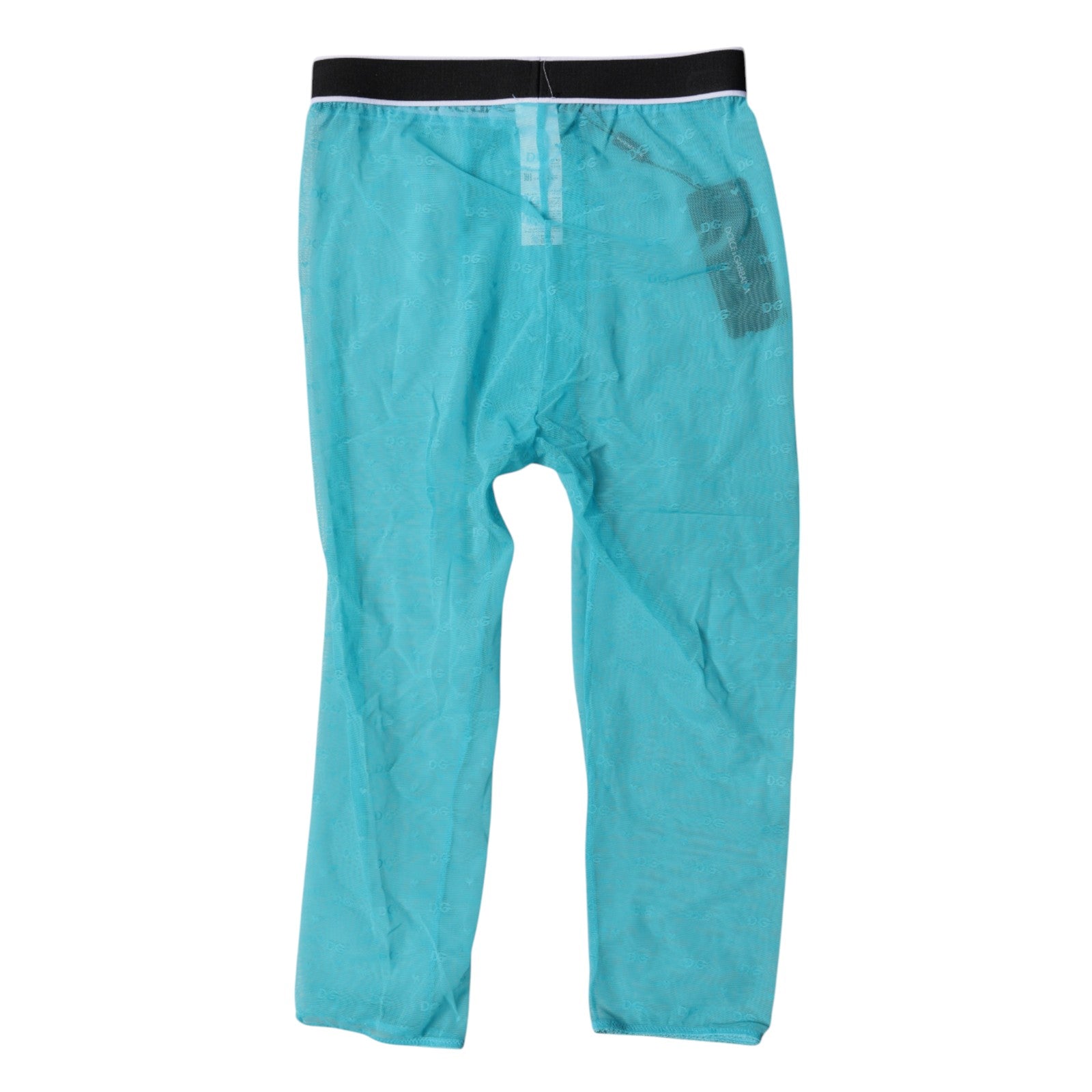 Light Blue DG Logo Nylon Cropped Tights Underwear - ventzia