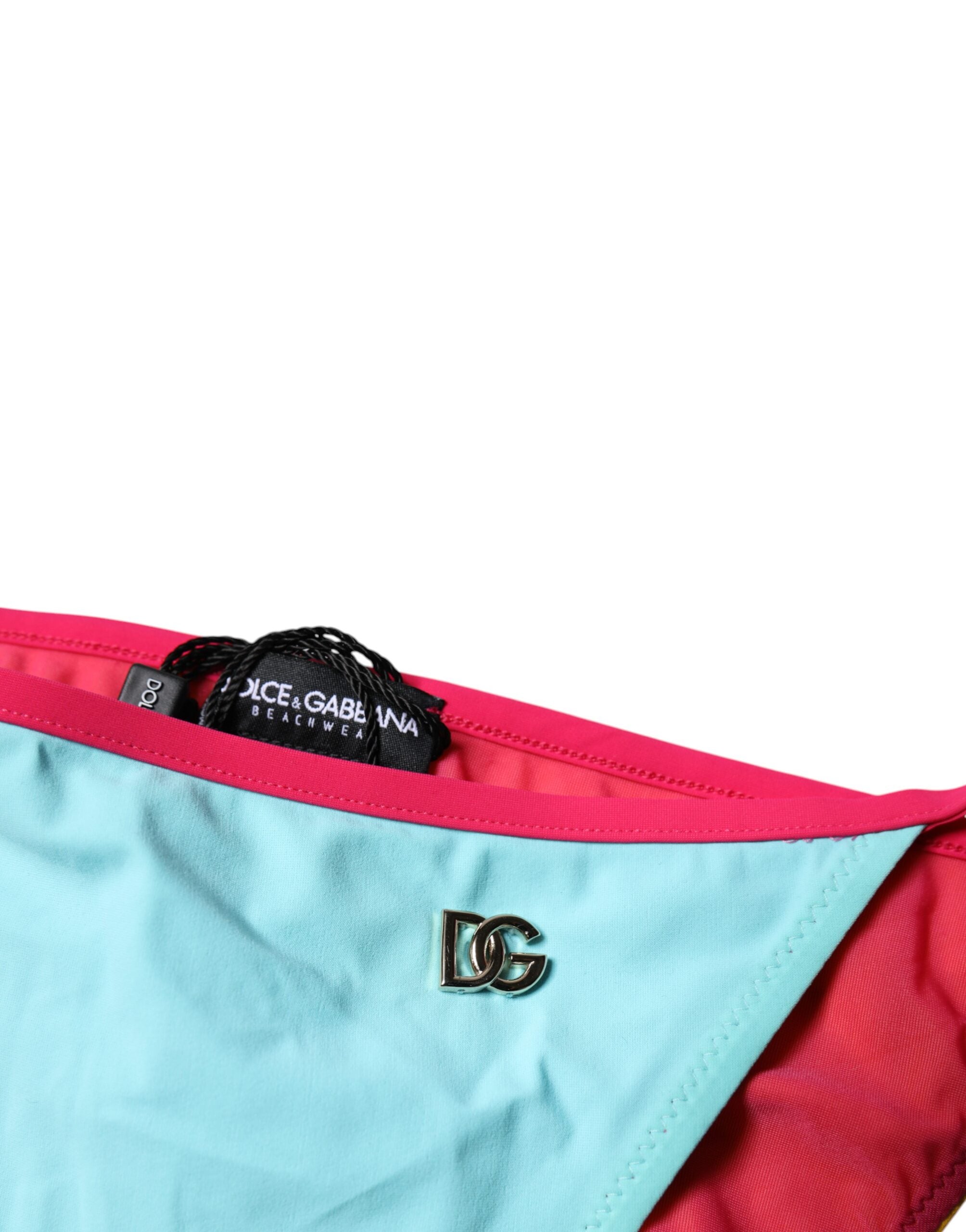 Multicolor Logo Swimsuit Bikini Bottom Swimwear - ventzia
