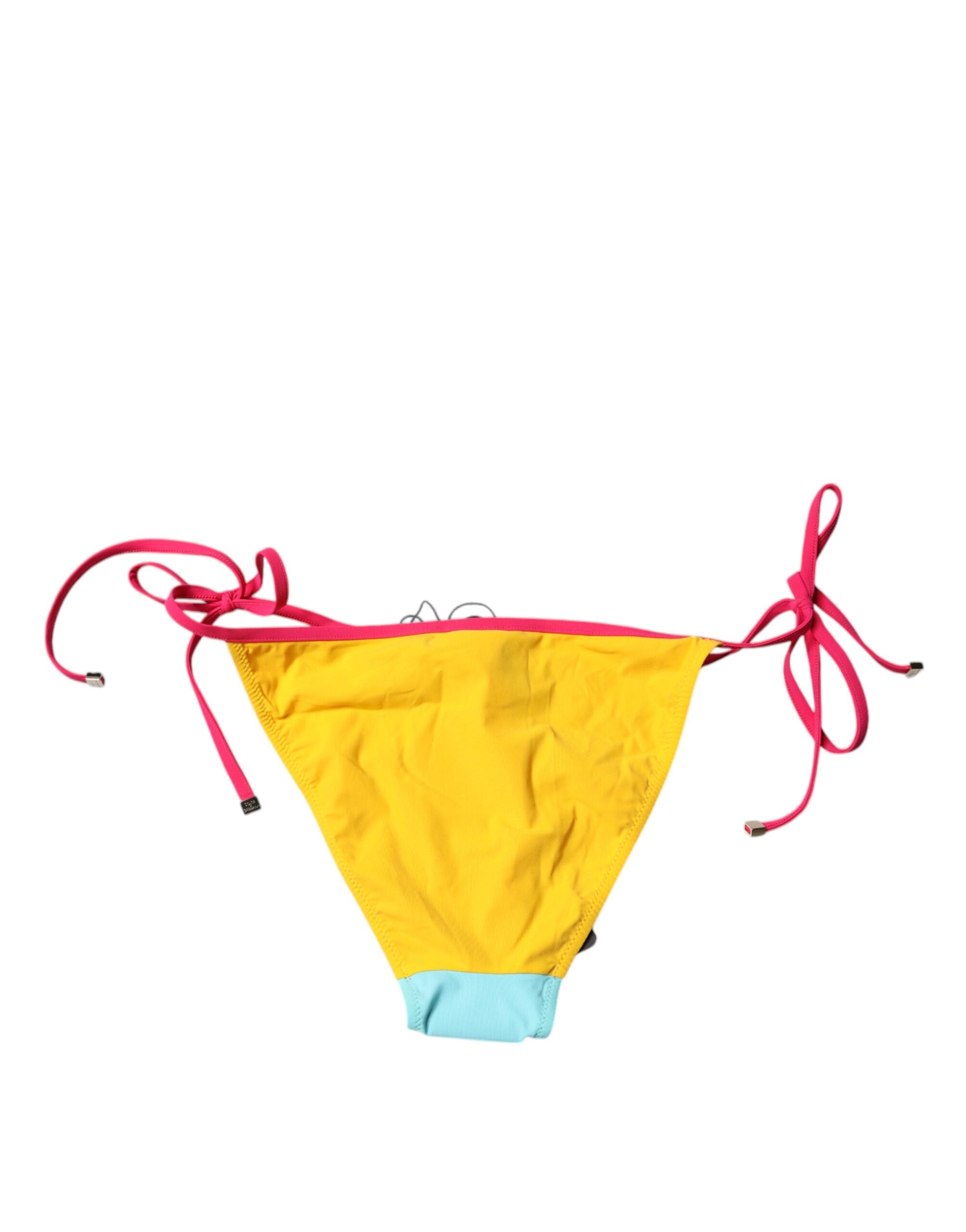 Multicolor Logo Swimsuit Bikini Bottom Swimwear - ventzia